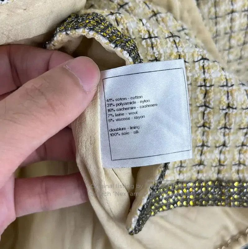 Chanel Chanel Gold Cotton Women's Jacket . Size M / US 6-8 / IT 42-44 - 5 Thumbnail