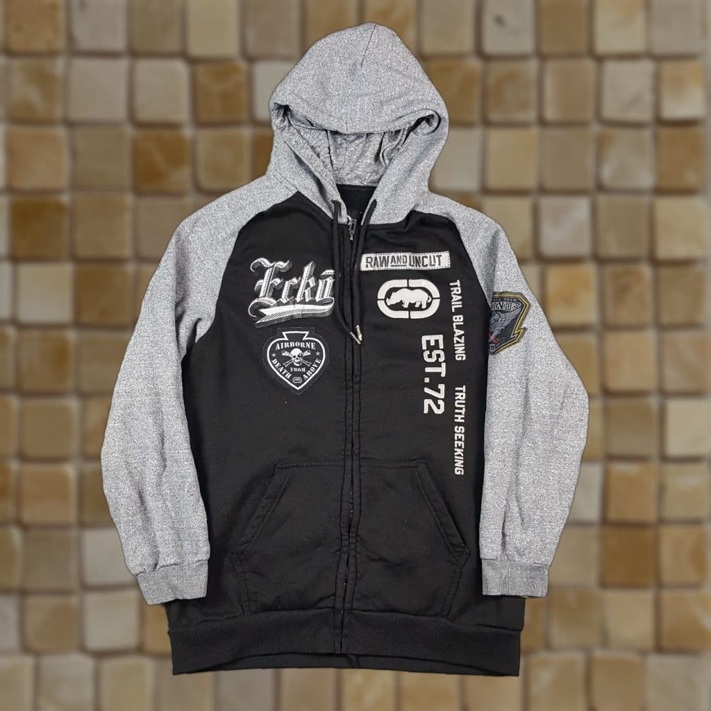 Ecko Unltd. VINTAGE Ecko Unltd Hoodie Black Small Y2K 90s Grunge Hooded Pullover Mens Size US S / EU 44-46 / 1 - 1 Thumbnail