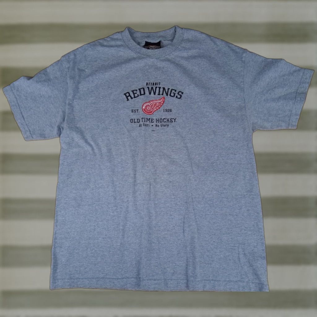 Vintage Detroit Red Wings All Glory Grey T-Shirt XL Men Short Sleeve Gray Old Time Hockey Size US XL / EU 56 / 4 - 1 Thumbnail