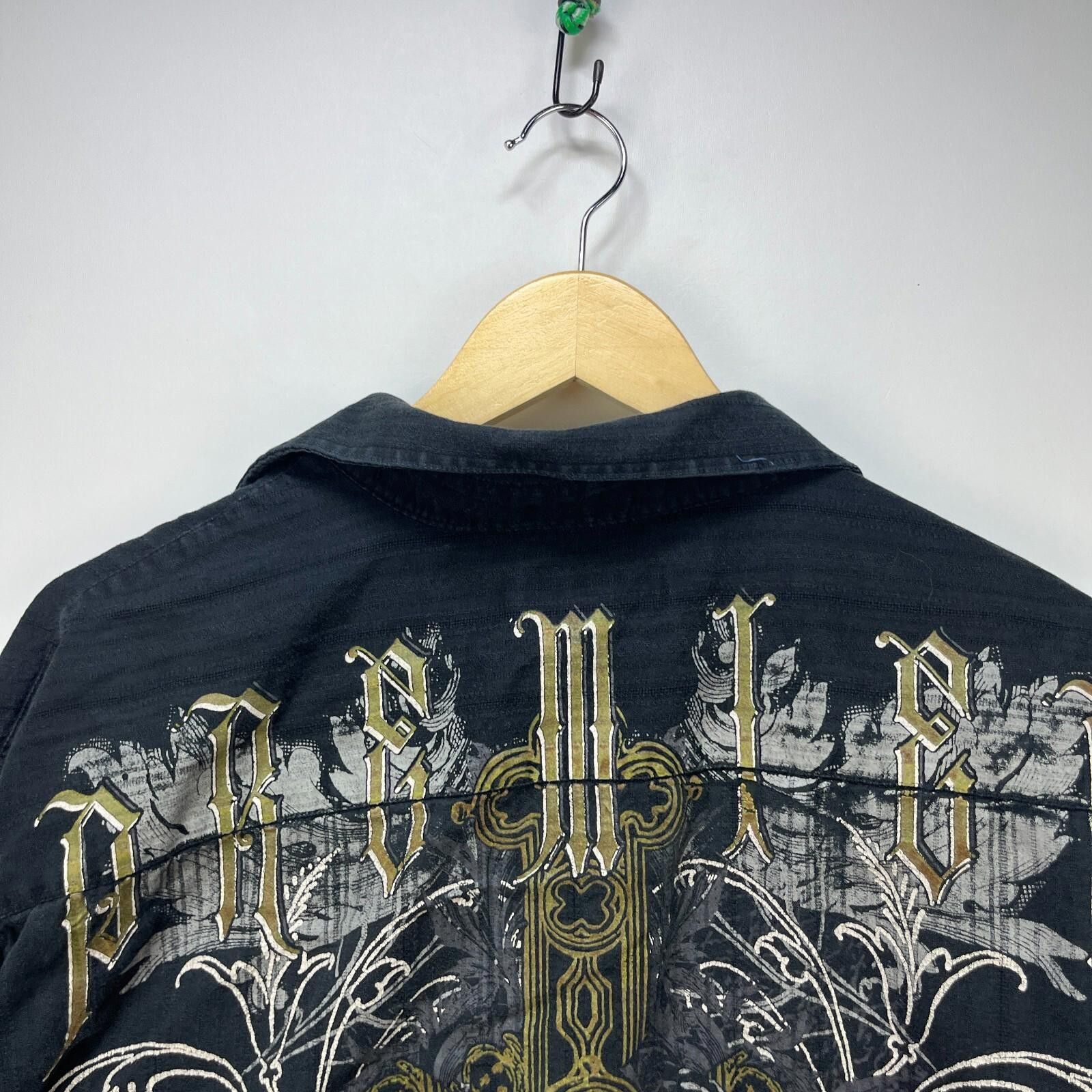 Vintage Vintage Cross MMA Y2K Affliction Button-Up Shirt 2XL Size US XXL / EU 58 / 5 - 3 Thumbnail