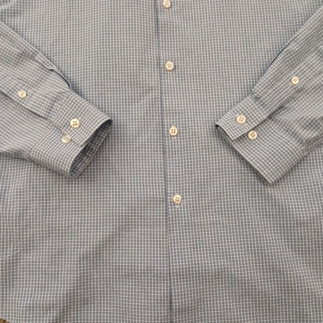 Van Heusen Van Heusen Shirt Mens Medium Blue Plaid Long Sleeve Button-Up Cotton Blend Size US M / EU 48-50 / 2 - 3 Thumbnail