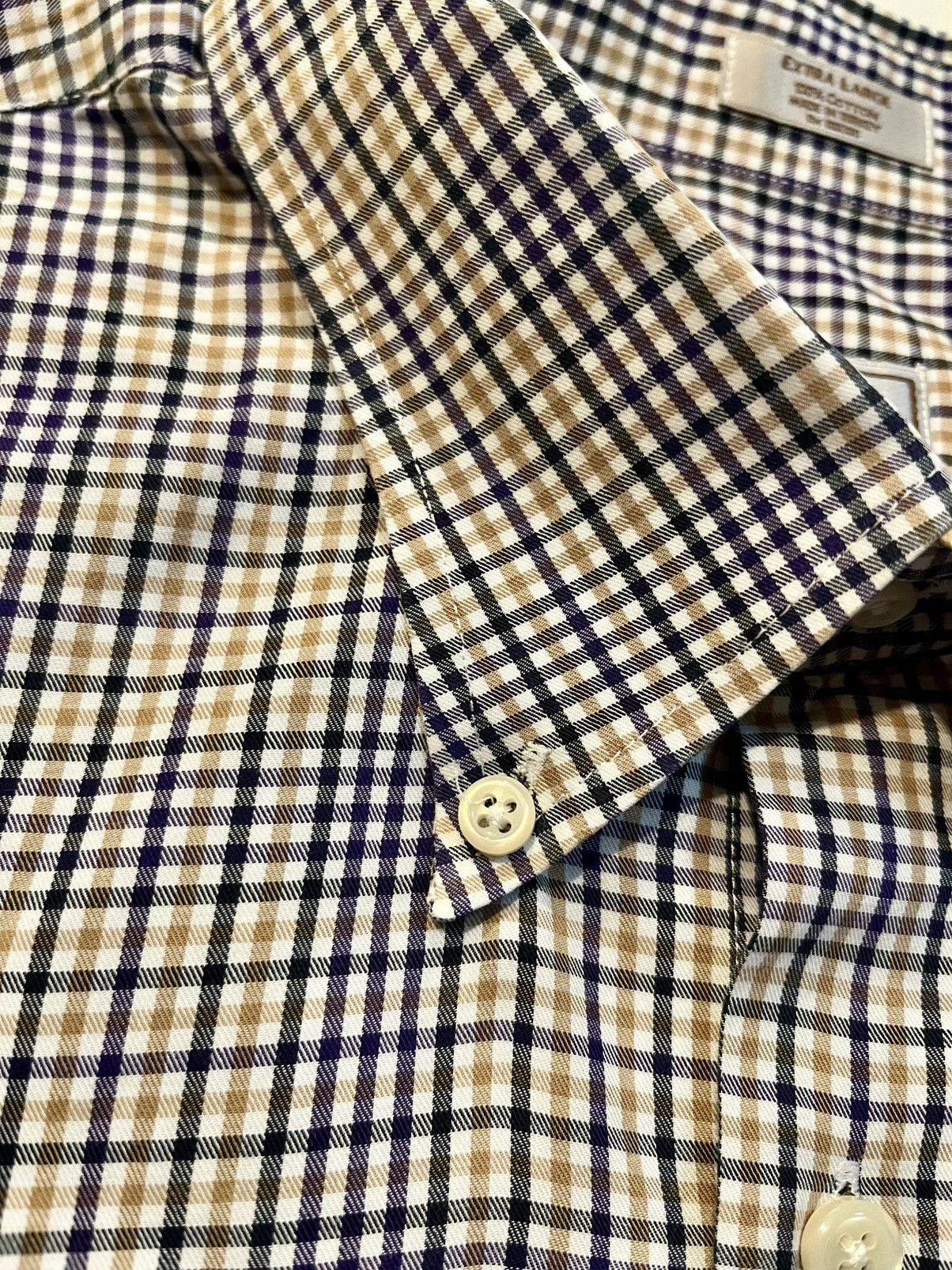 Peter Millar Peter Millar XL Button-Down Shirt Purple Tan Black Plaid Size US XL / EU 56 / 4 - 4 Thumbnail
