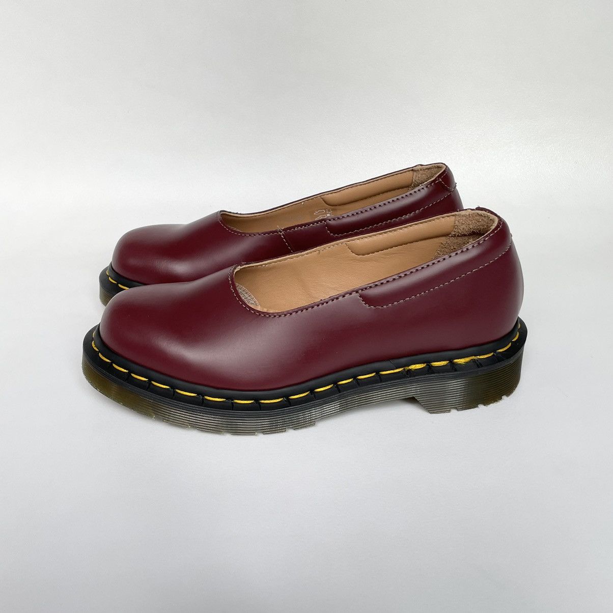 Comme des Garcons × Dr. Martens Cherry Red Leather ‘Mie Pump’ Shoes Size US 6 / IT 36 - 13 Thumbnail
