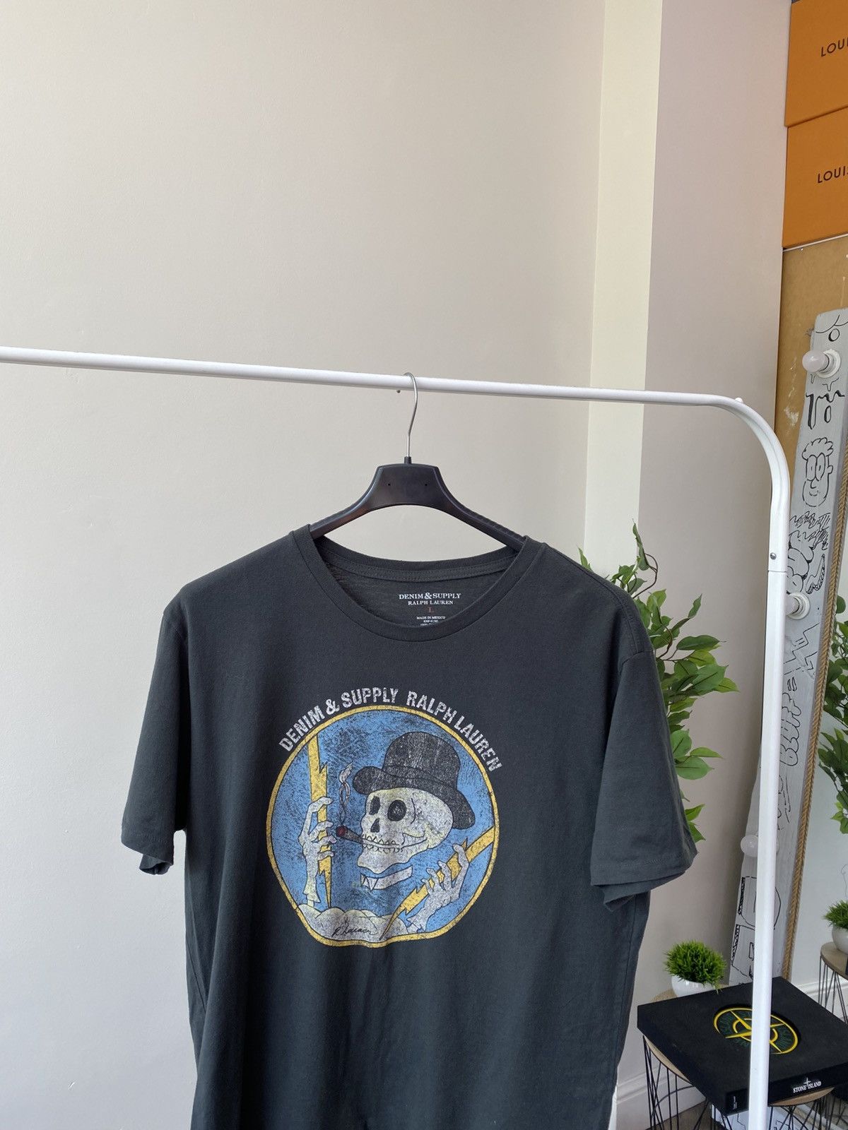 Denim & Supply Ralph Lauren × Polo Ralph Lauren × Vintage Vintage Ralph Lauren Polo Skull Military Denim Supply Tee Size US L / EU 52-54 / 3 - 4 Thumbnail