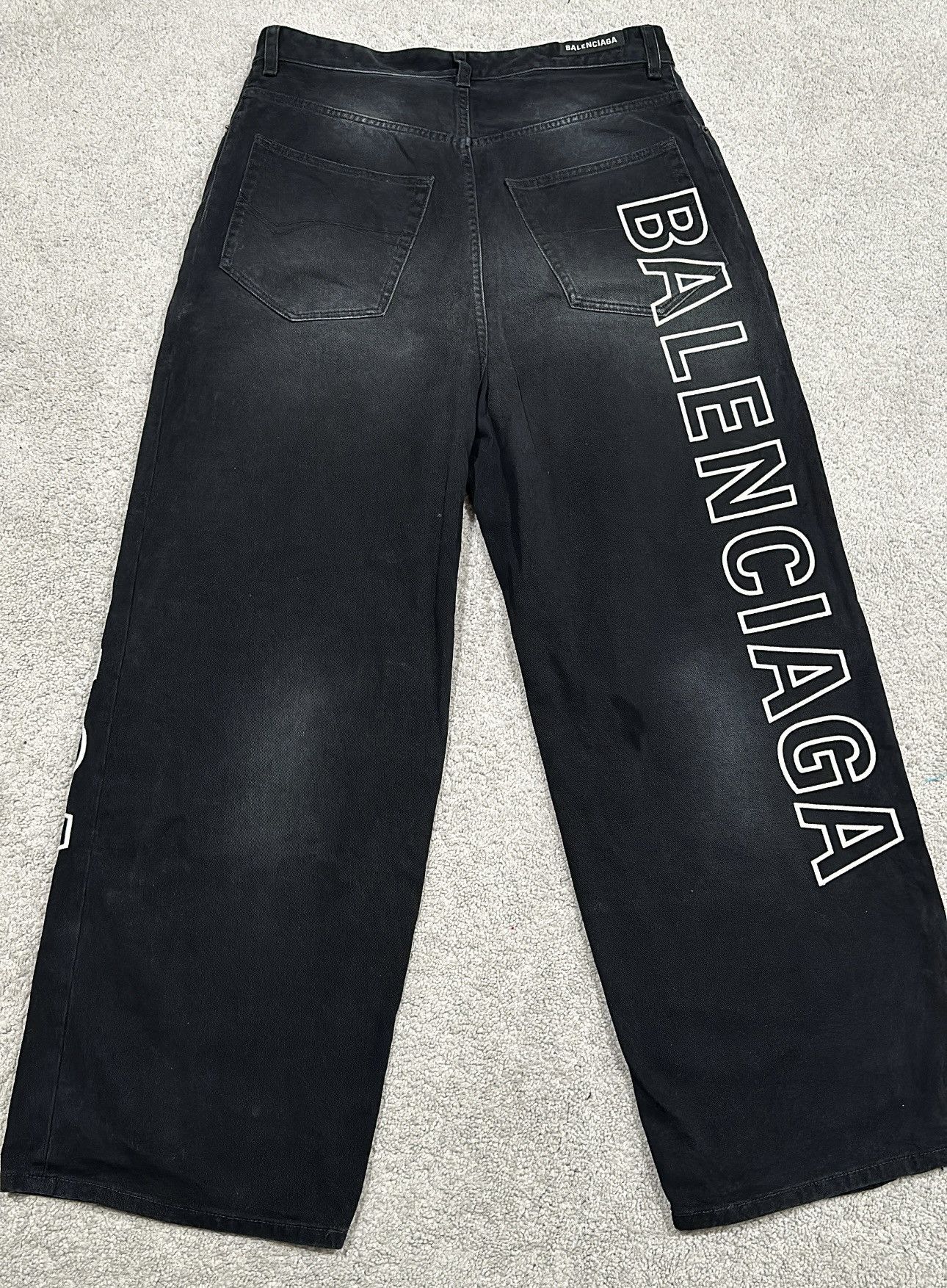 Balenciaga Balenciaga Outline Baggy Black Pants Size US 34 / EU 50 - 2 Thumbnail