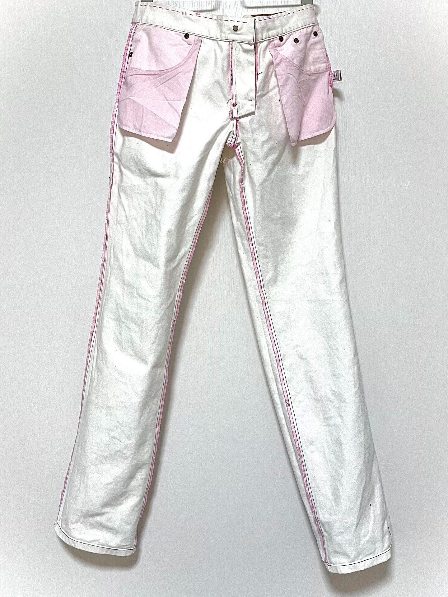 Paul Smith Paul Smith White Jeans with Pink Sashiko Size 36" / US 14 / IT 50 - 1 Thumbnail
