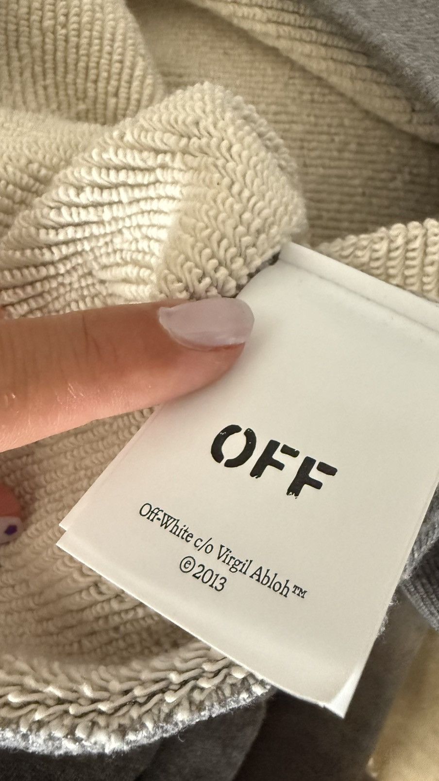 Off-White New Gray Varsity Hoodie by Off-White Size Large Size US L / EU 52-54 / 3 - 11 Thumbnail