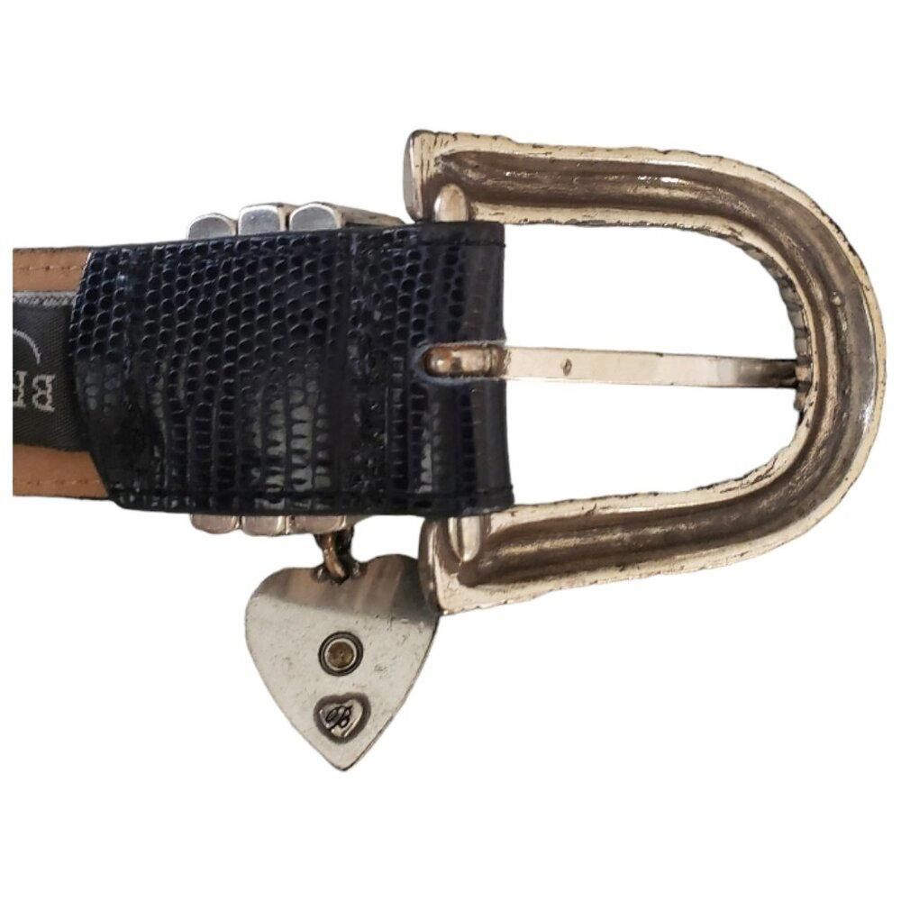 Brighton Brighton Vintage Black and Silver Tone Ladies Belt L 40" Size ONE SIZE - 7 Thumbnail