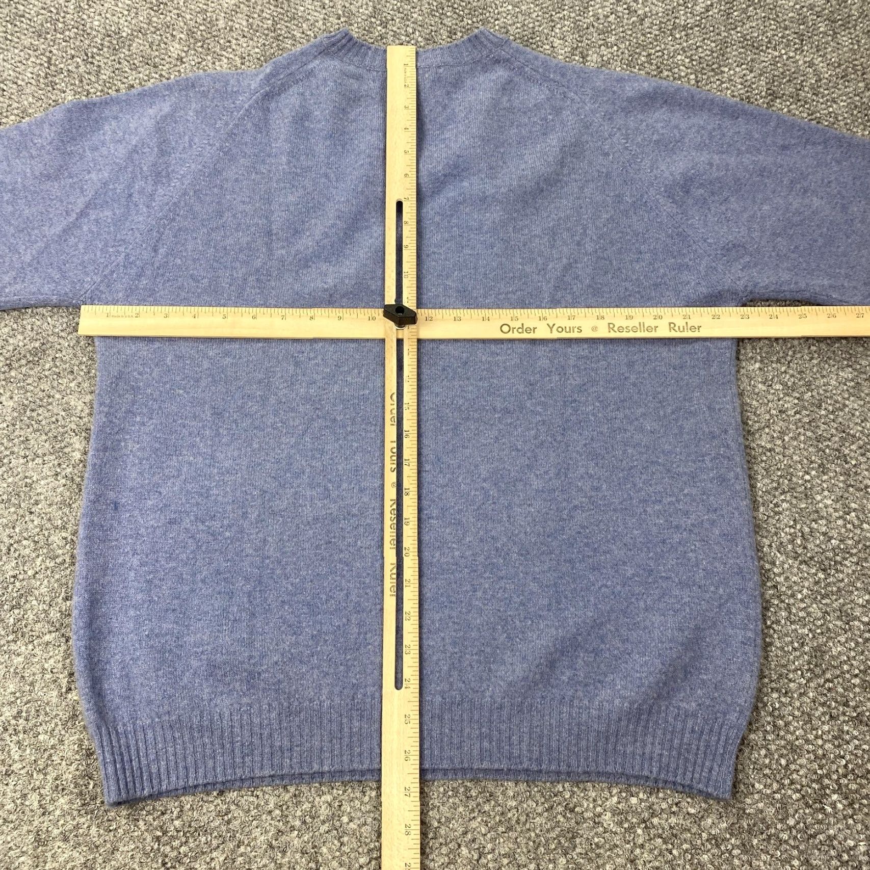 Lands' End VINTAGE Lands' End Sweater Shirt Mens Medium Blue Heather V-Neck Lambswool Made in Scotland Mens Size US M / EU 48-50 / 2 - 5 Thumbnail