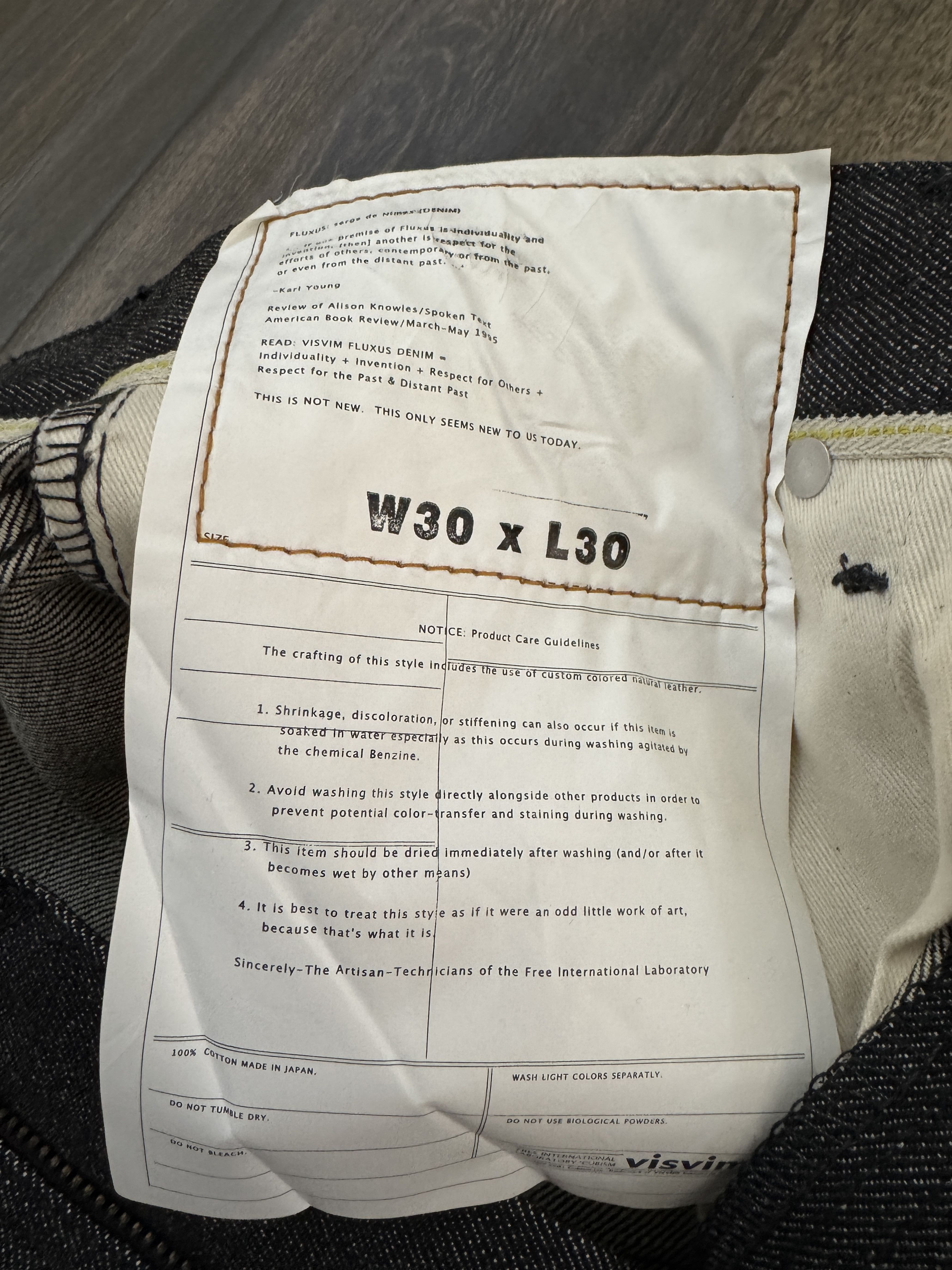 Visvim Visvim Fluxus 05R Denim Straight Raw Unwashed Selvedge Black Size US 30 / EU 46 - 11 Thumbnail