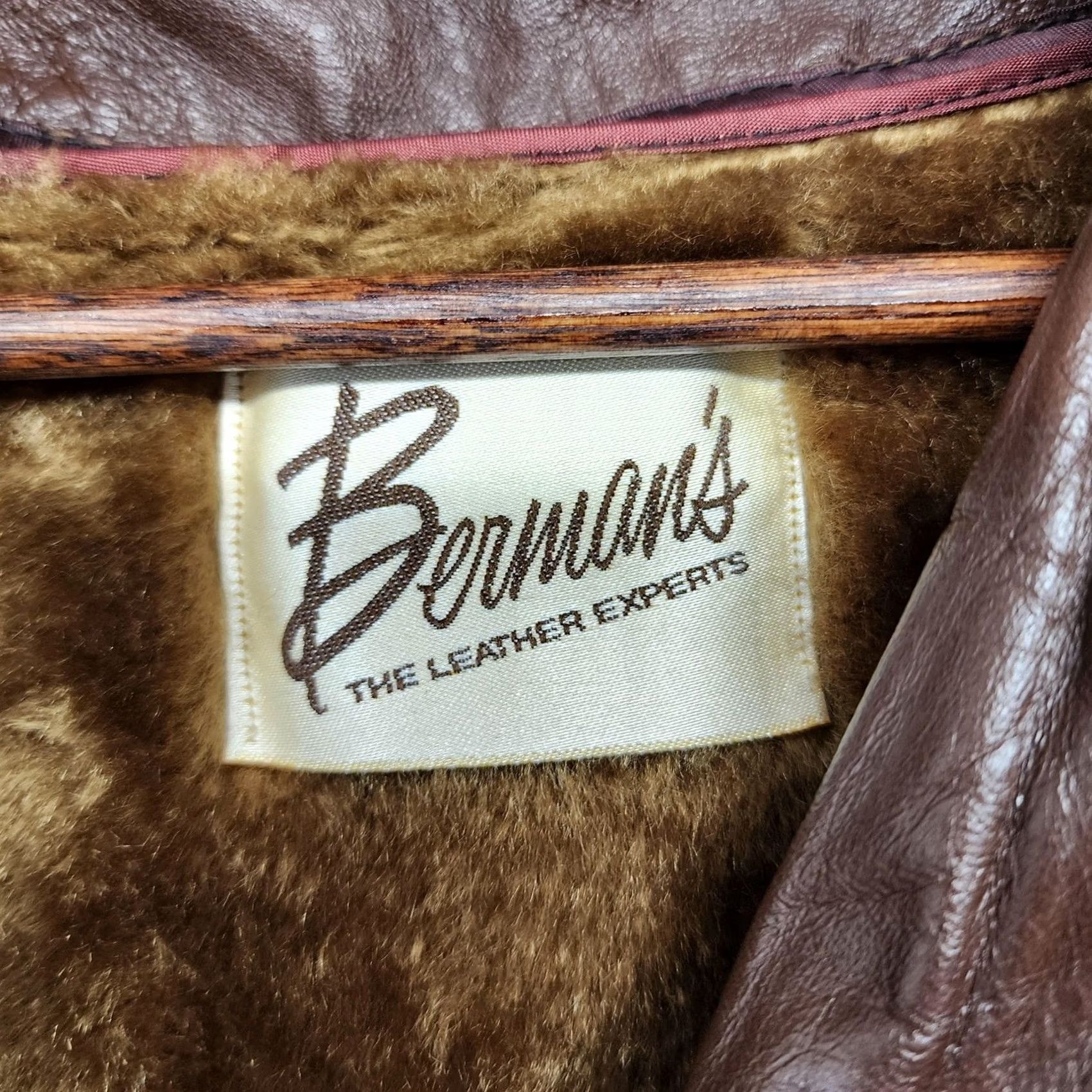 Ben Sherman VINTAGE Bermans Leather Jacket Mens 42 Brown Car Coat Zip Out Faux Fur Liner Coat Mens Brown Leather Jacket Regular 42 Mens Fur Lined overdress Size US XS / EU 42 / 0 - 4 Thumbnail