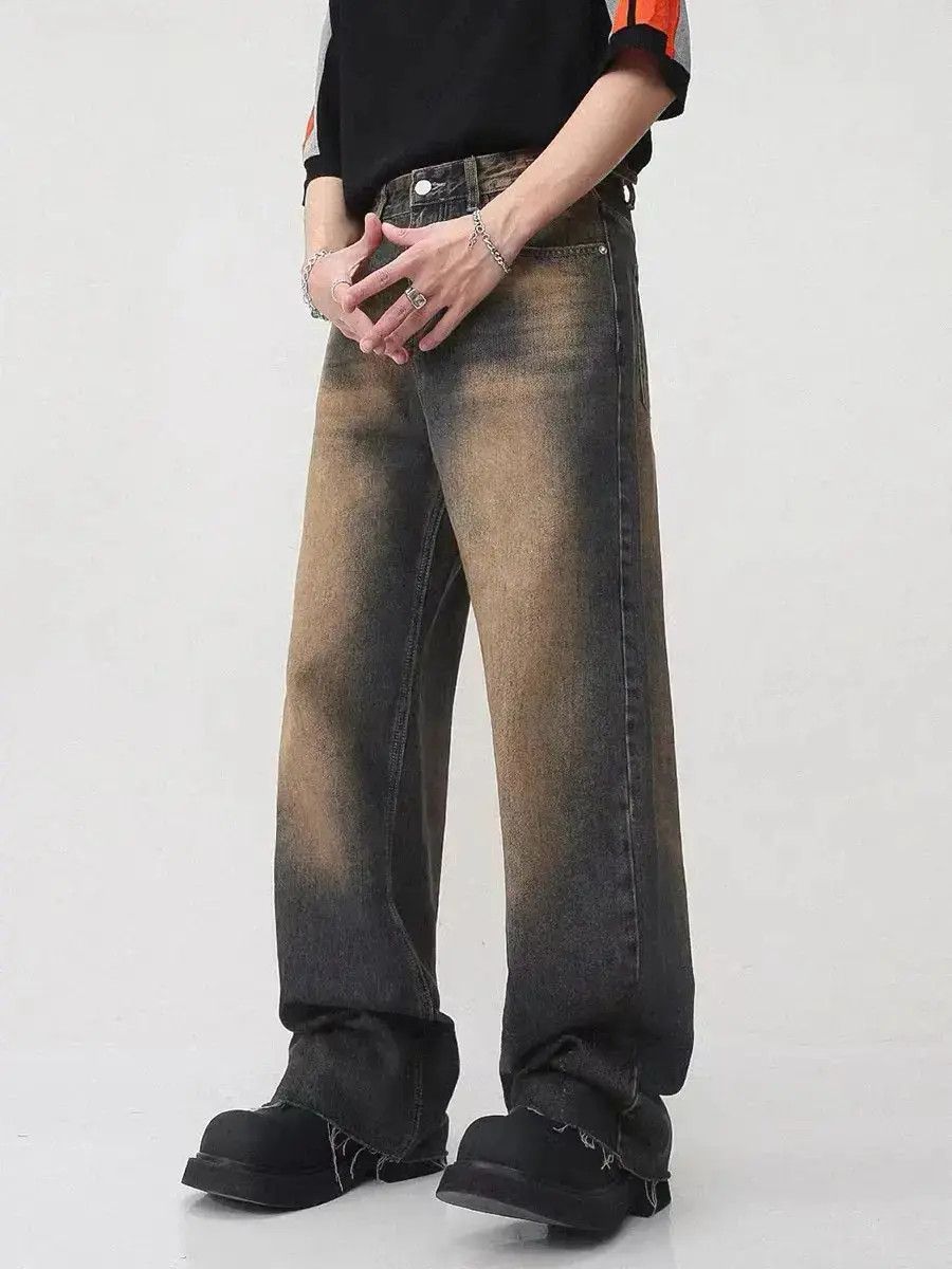 Japanese Brand Vintage Distressed Straight High Street Wide-Leg Jeans Size US 34 / EU 50 - 1 Thumbnail
