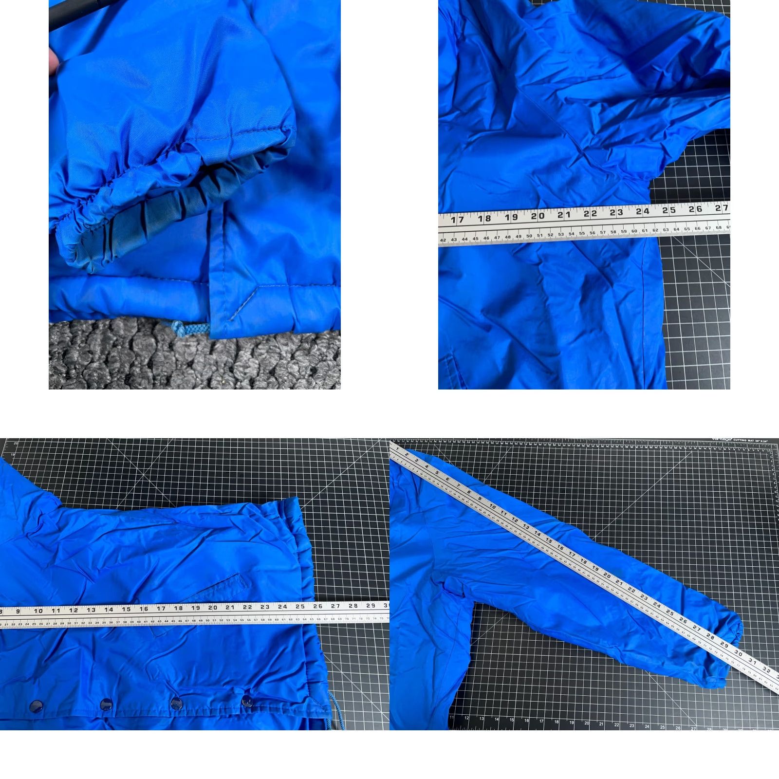 Champion VINTAGE Champion Jacket Coaches Blue Nylon Lined Sherpa Snap Button Mens Large USA Windbreaker 70s Retro Hipster Pockets Size US L / EU 52-54 / 3 - 9 Thumbnail