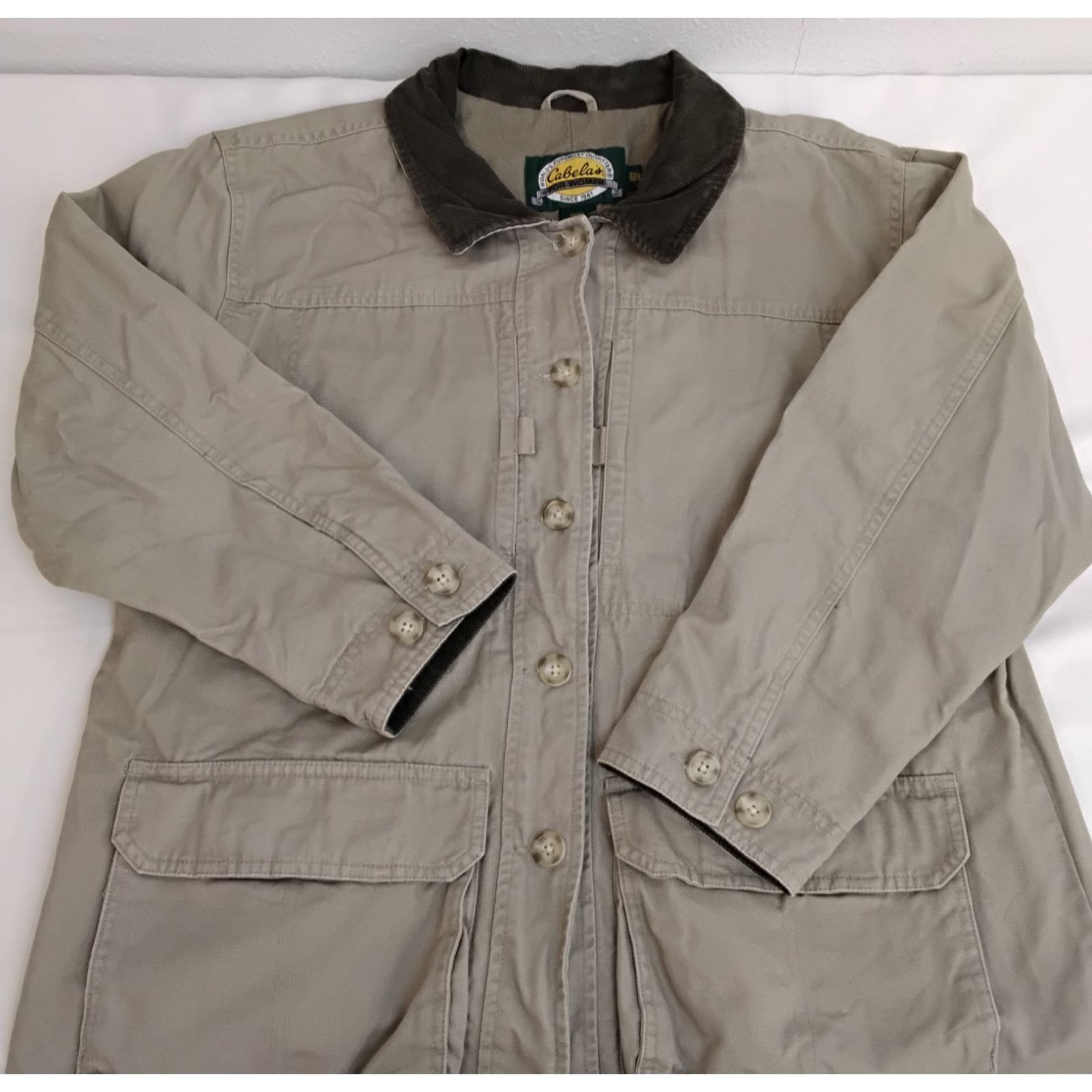 Cabelas Cabela's Chore Jacket Women's 2XL Khaki Corduroy Collar Size XXL / US 16-18 / IT 52-54 - 5 Thumbnail