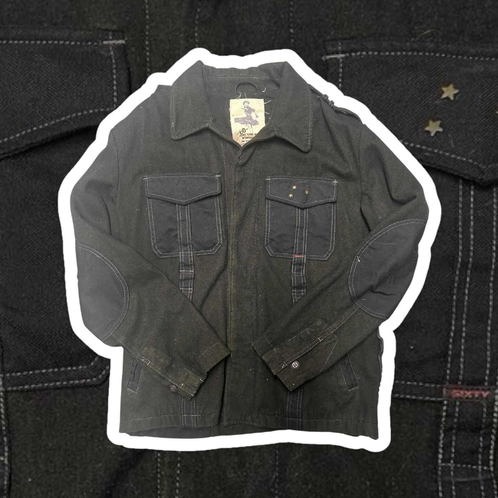Designer Stylish Black Utility Jacket with Star Accents Size US XXL / EU 58 / 5 - 1 Thumbnail