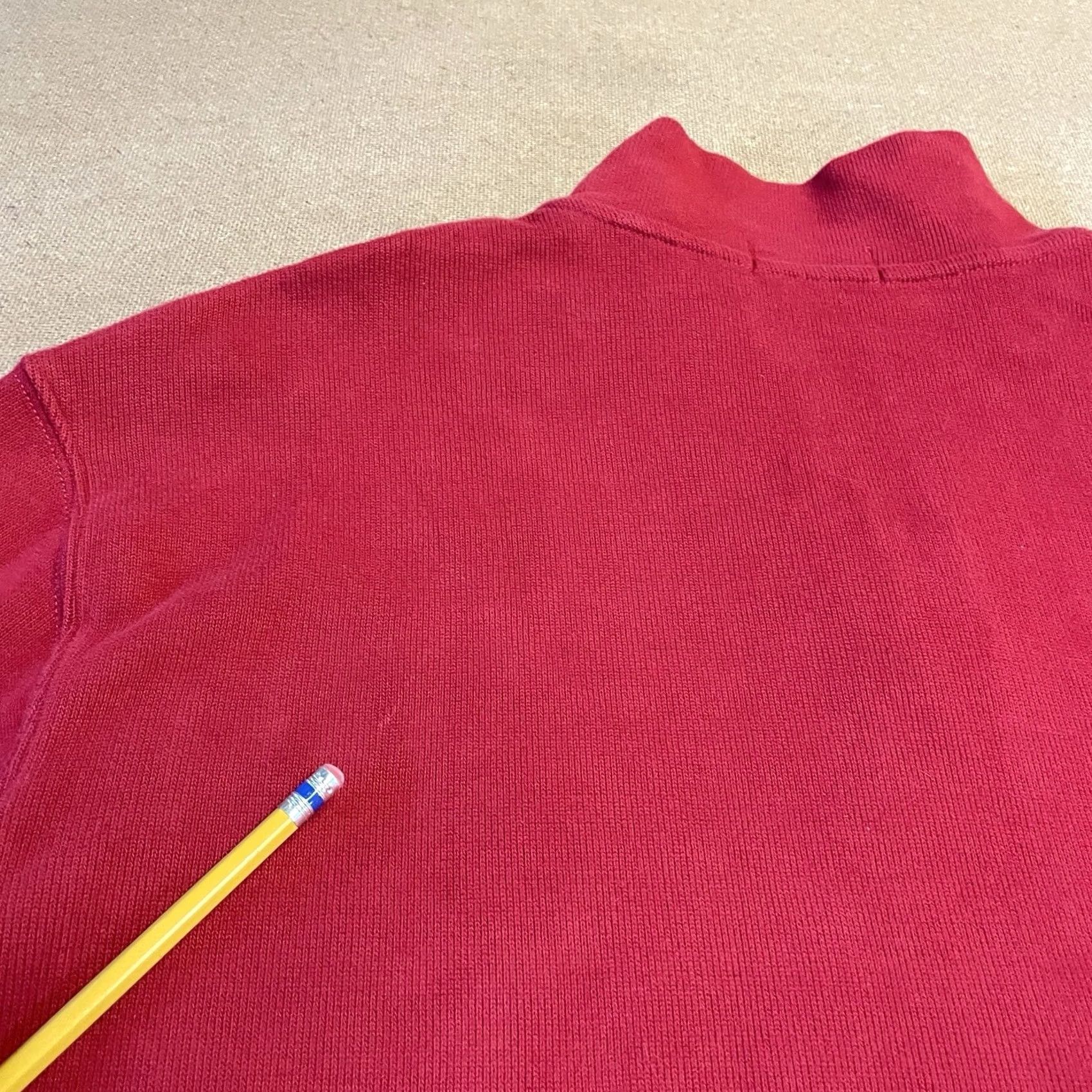 Polo Ralph Lauren Polo Ralph Lauren Sweater Adult Large Red 1/4 Zip Logo Knit Collared Zipper Mens Size US L / EU 52-54 / 3 - 4 Thumbnail