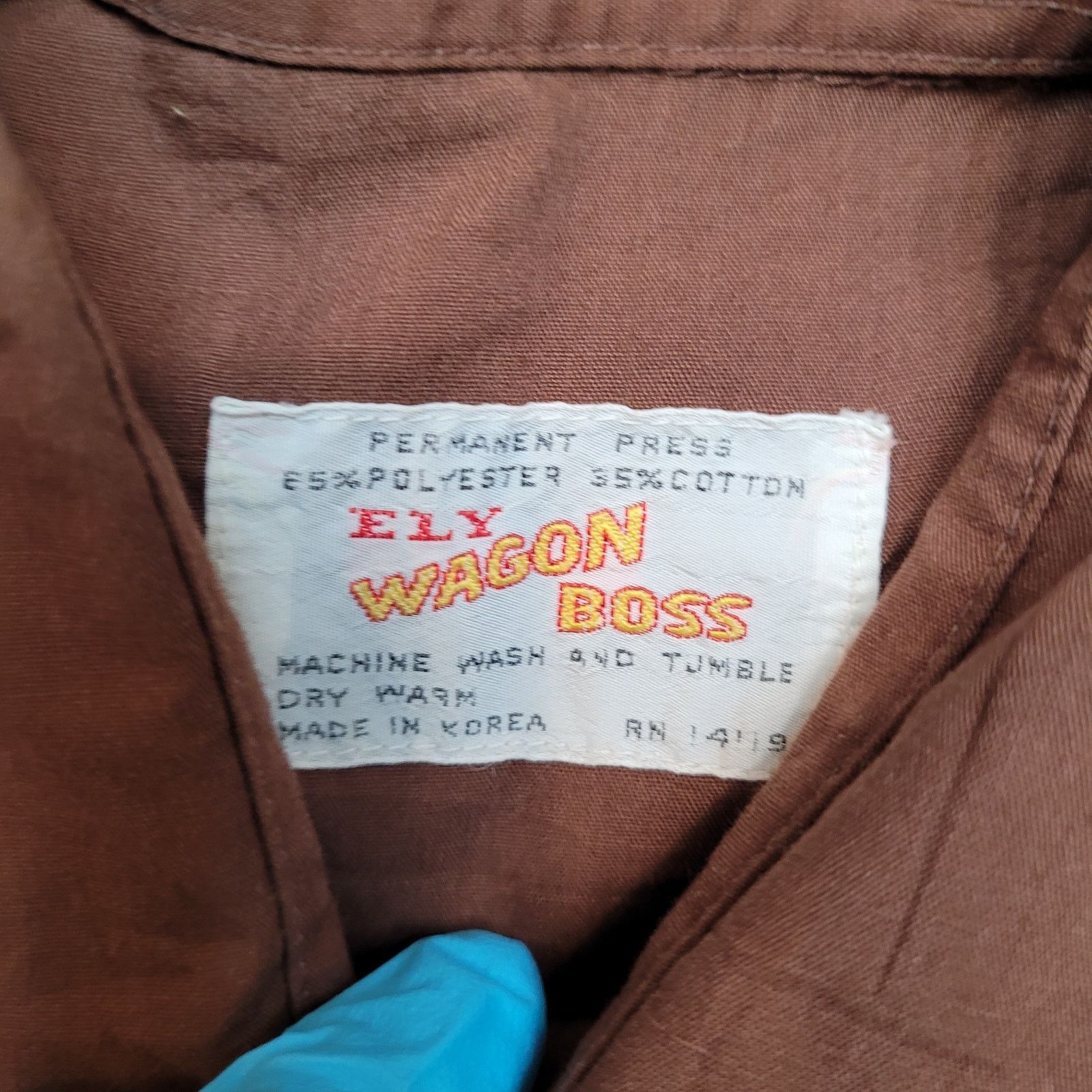 Vintage VTG 70s Elyon Wagon Boss Pearl Snap Western Shirt M Brown Size US M / EU 48-50 / 2 - 11 Thumbnail