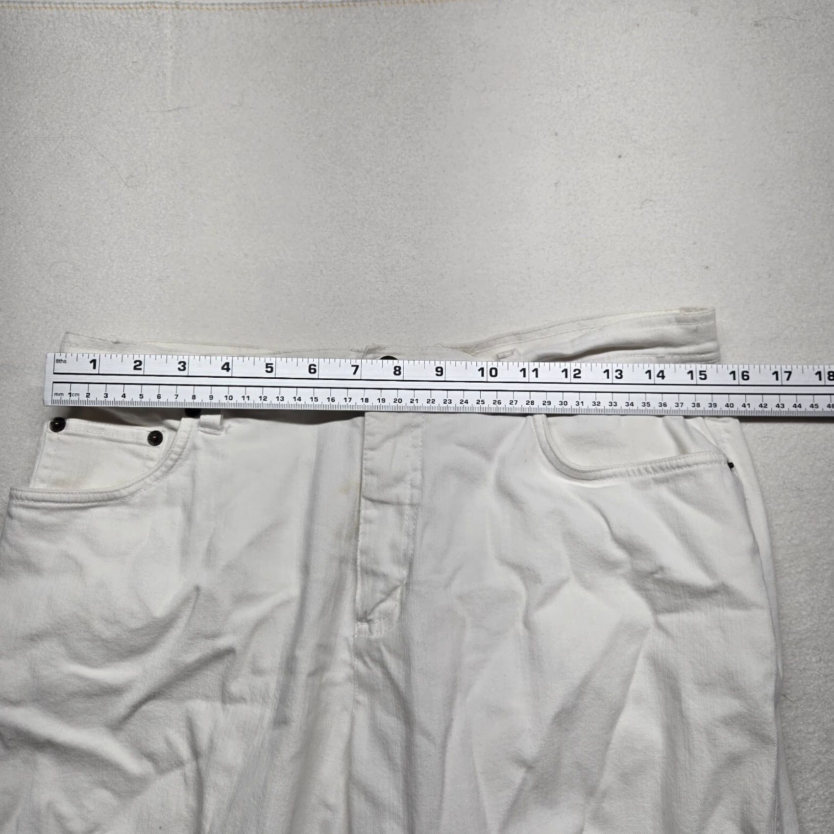 Bill Blass VINTAGE Bill Blass Women's Denim Jeans Size 10P Petite White High-Rise Straight Stretch Pants Size 32" / US 10 / IT 46 - 4 Thumbnail