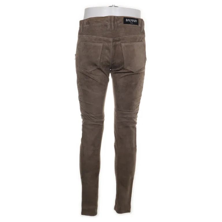 Balmain F/W13 Lambskin Suede Leather Biker Pants by Oliver Rousting Size US 34 / EU 50 - 2 Thumbnail