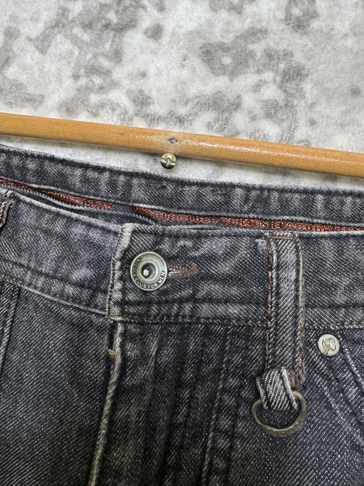 Nicole Club Vintage Nicole Club For Men Snake Pattern Flared Denim Jeans Size US 31 - 9 Thumbnail