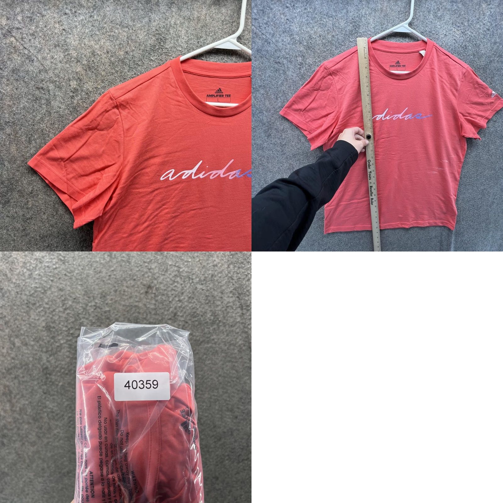 Adidas Adidas Amplifier Shirt Mens Large Pink Script Logo Graphic Tee Sportswear Size US L / EU 52-54 / 3 - 8 Thumbnail