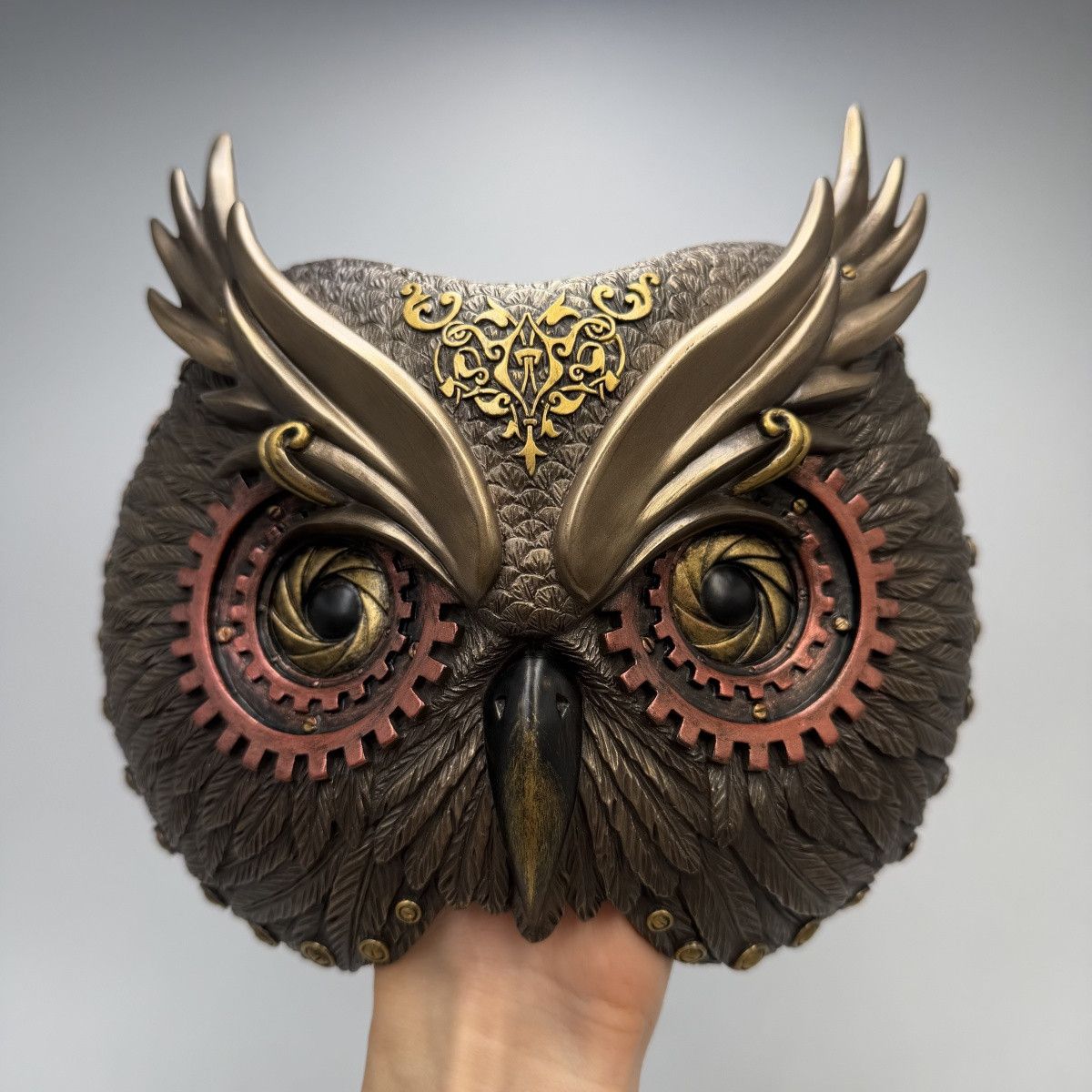 Other Bronze Owl Wall Mask Decor Steampunk Wisdom Sculpture Size ONE SIZE - 4 Thumbnail