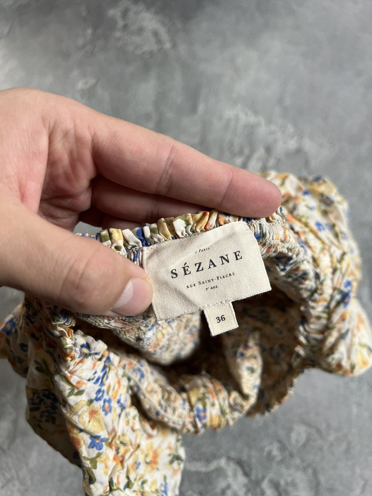 Sezane Sezane Smocked Top Floral Print Blouse Short Sleeve Size 36 Size XS / US 0-2 / IT 36-38 - 6 Thumbnail
