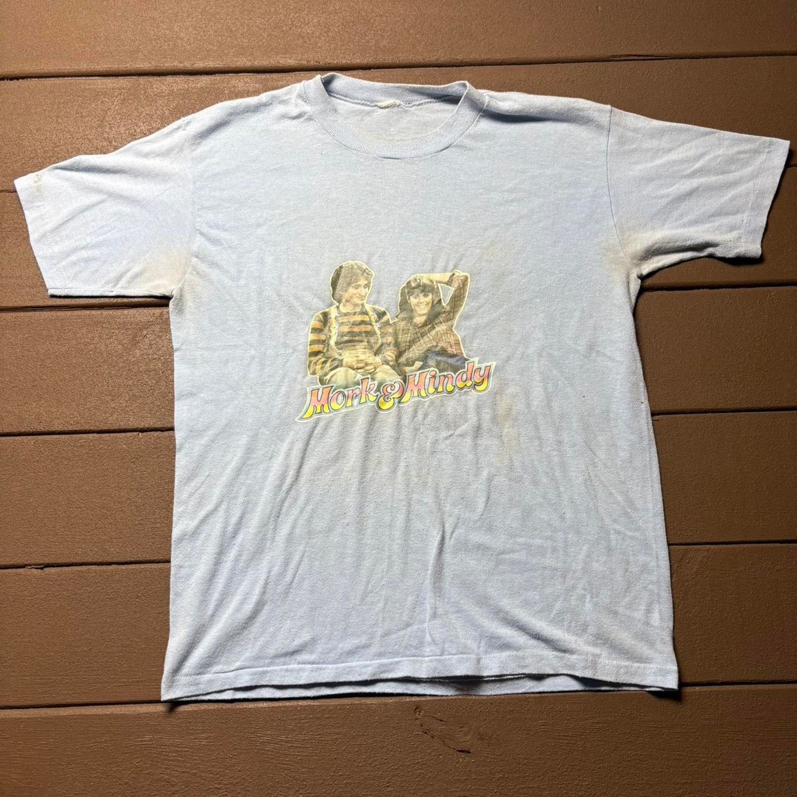 Hanes Vintage Mork & Mindy Promo Shirt Size US M / EU 48-50 / 2 - 1 Thumbnail