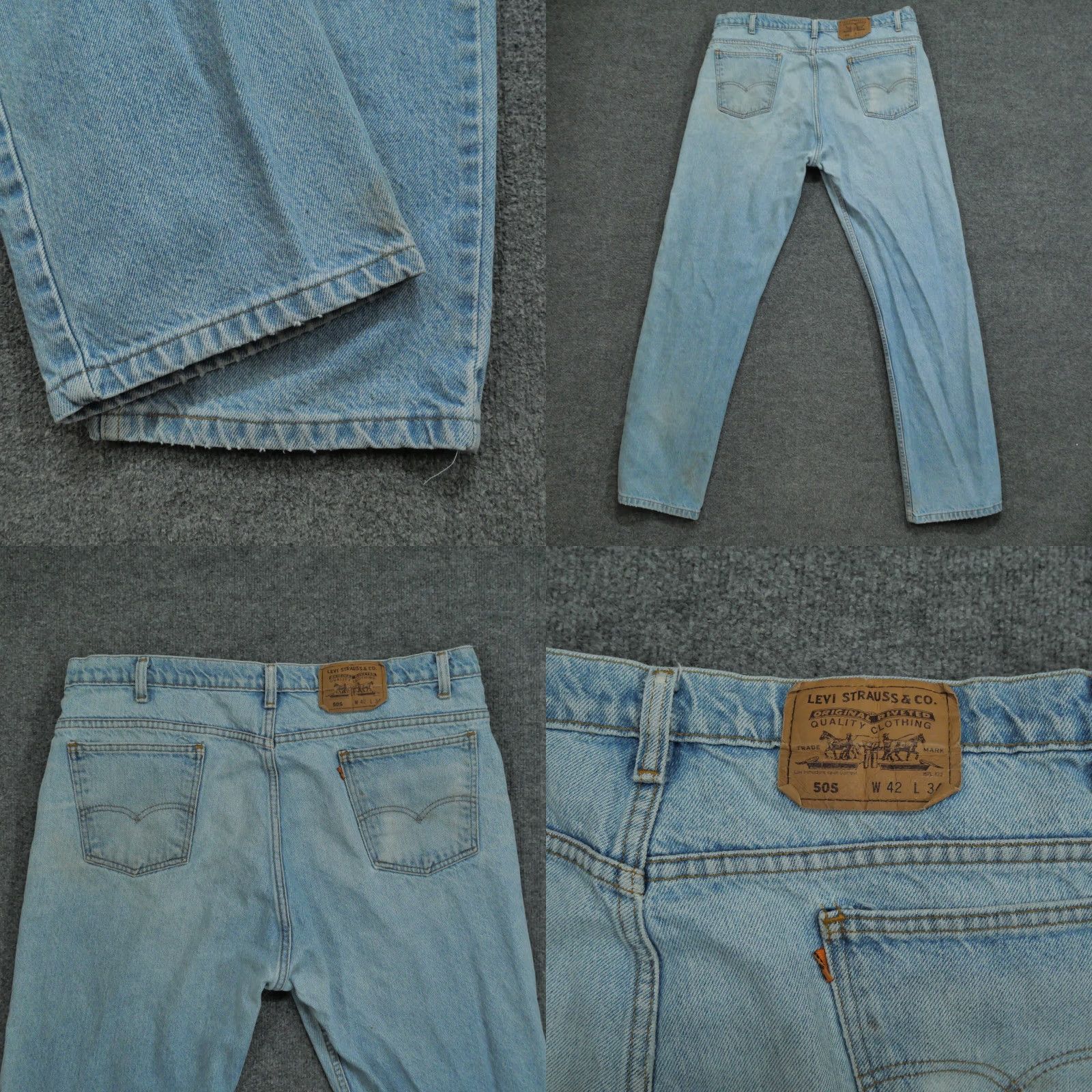 Levi's VINTAGE Levi's 505 Jeans Mens 42x34 Blue Denim Pant Regular Straight 90s Jeans 505 Levi's Mens Blue 90s Size US 40 / EU 56 - 9 Thumbnail