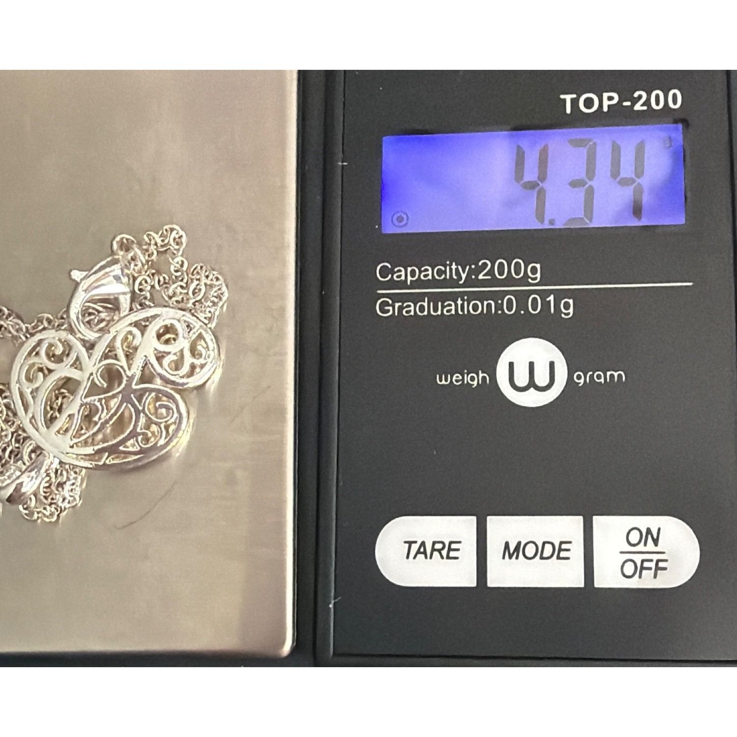 Other Silver P Initial Filigree Pendant Necklace Delicate Chain Ad Size ONE SIZE - 5 Thumbnail