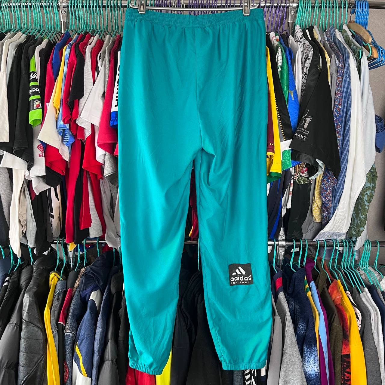 Adidas 90s Adidas Equipment Green Nylon Track Sweatpants Joggers Size US 32 / EU 48 - 6 Thumbnail