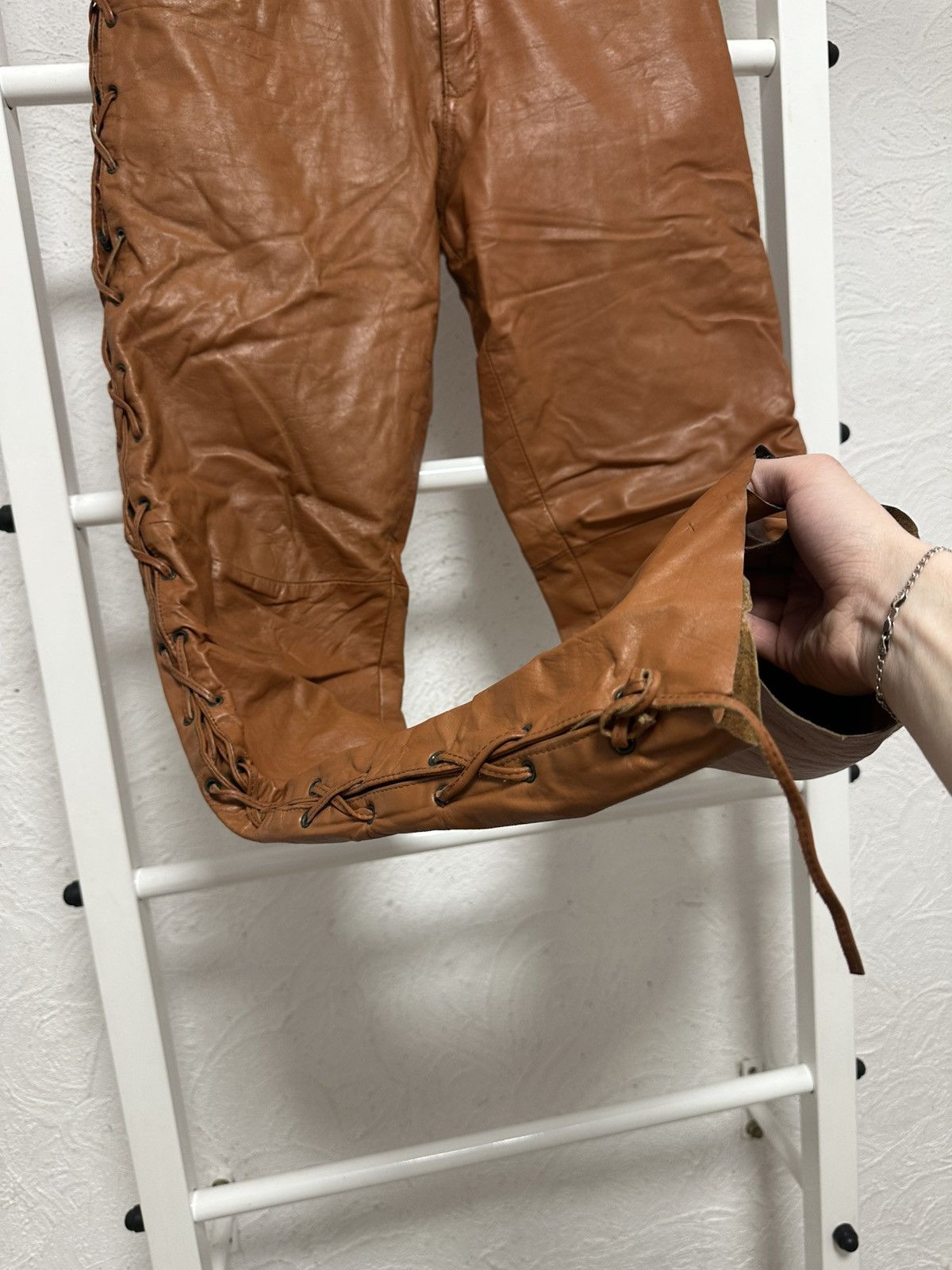 Cowboy Equipment Vintage Cowboy Style Leather Pants Men’s S – Genuine Leather Size US 30 / EU 46 - 7 Thumbnail