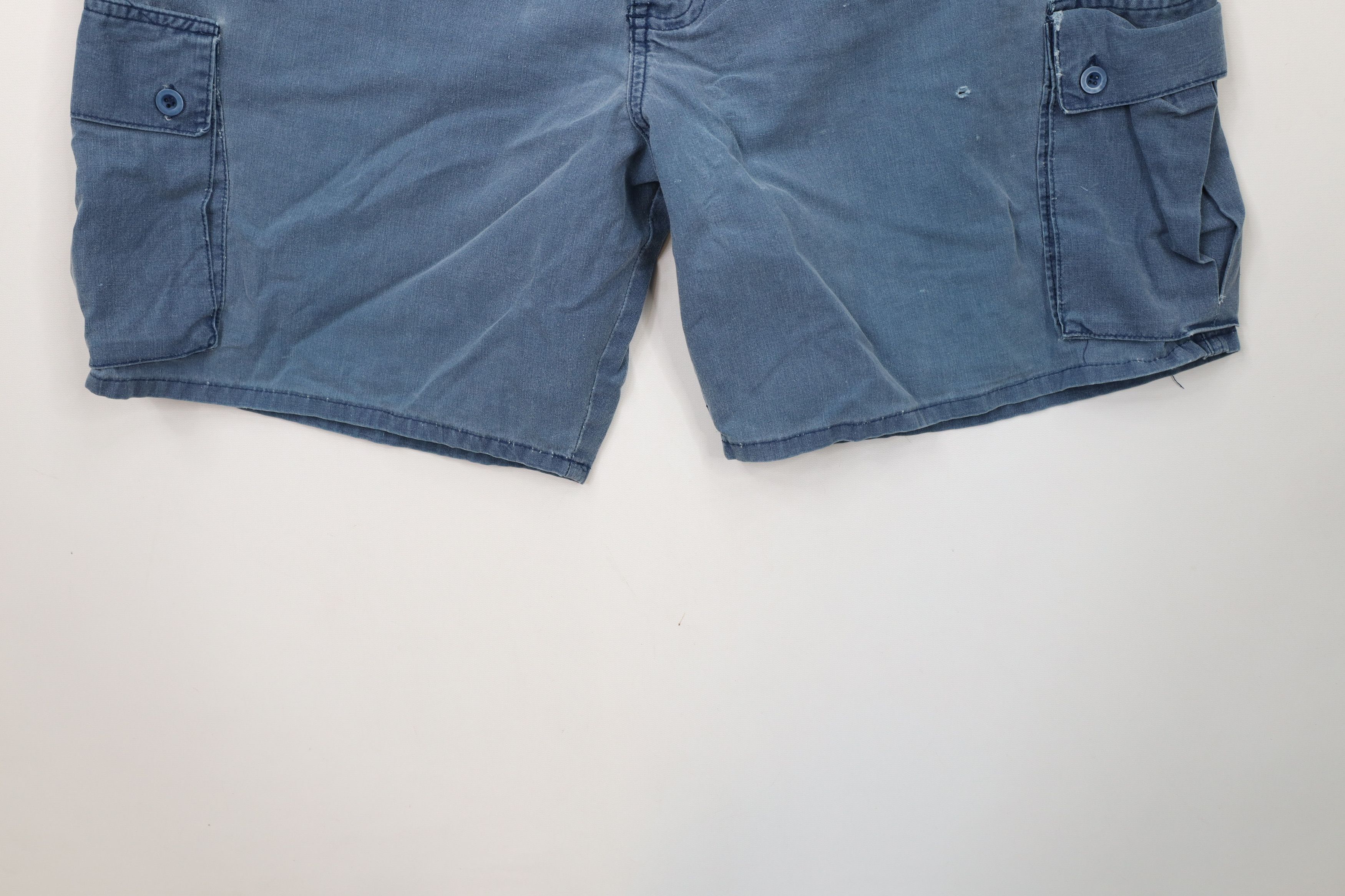 Columbia × Vintage Vintage 90s Columbia Stonewash Above Knee Cargo Shorts Blue Size US 38 / EU 54 - 4 Thumbnail