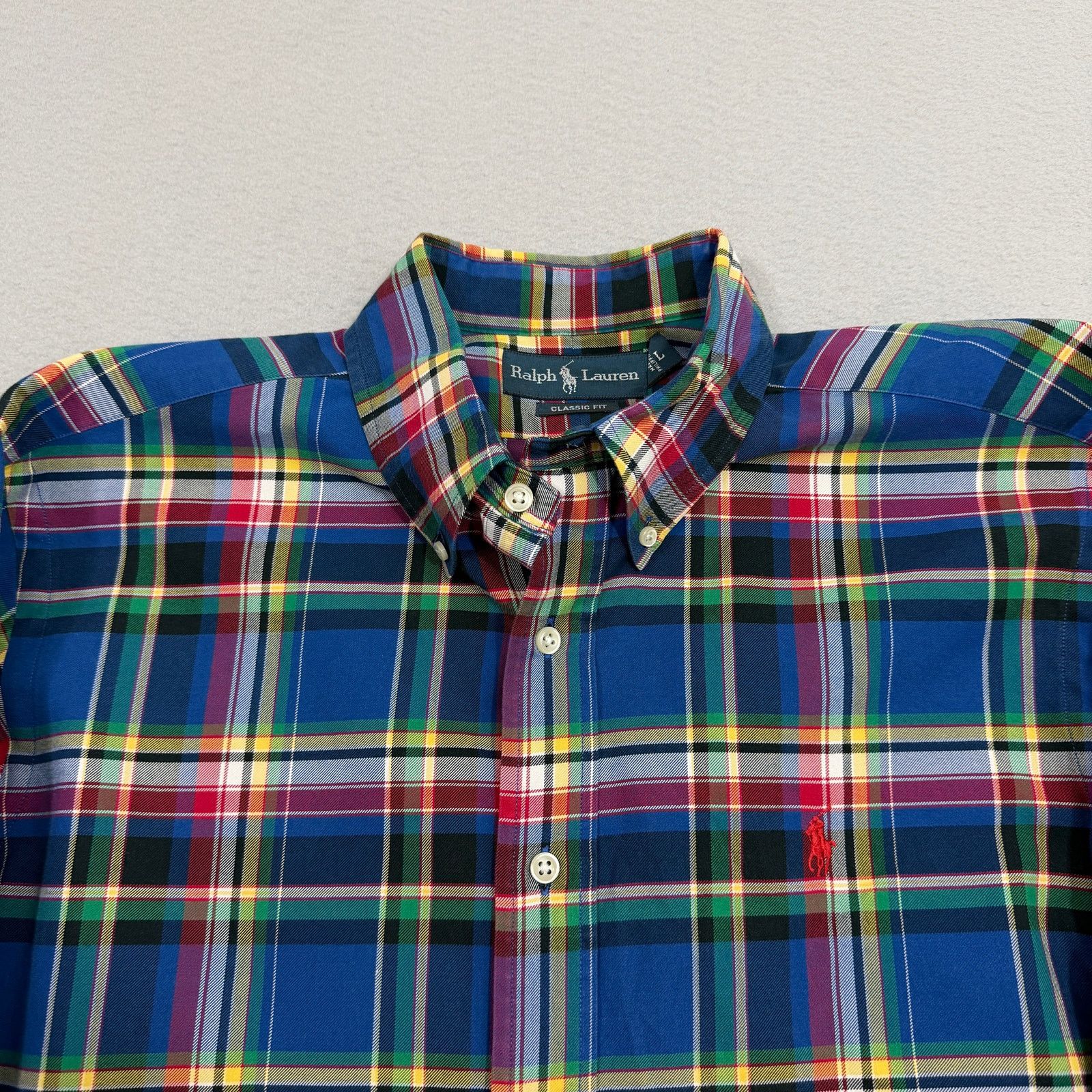 Polo Ralph Lauren Vintage Polo Ralph Lauren Classic Fit Shirt Men's Large Blue Size US L / EU 52-54 / 3 - 3 Thumbnail