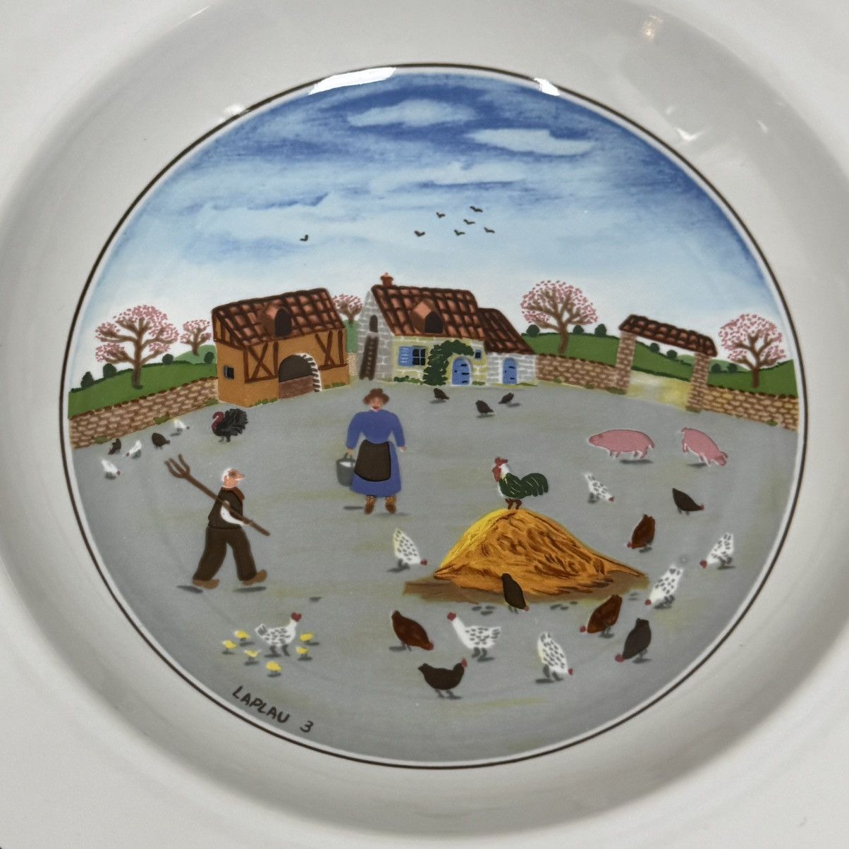 Vintage Villeroy & Boch Country Yard Laplau 3 Design Naïf 9.5” Plate Size ONE SIZE - 3 Thumbnail