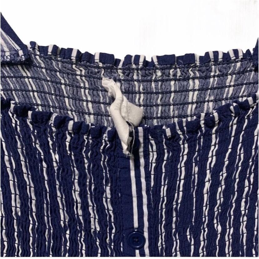 BB Dakota Jack By BB Dakota Navy Striped Boho Rayon Top XS Size XS / US 0-2 / IT 36-38 - 5 Thumbnail