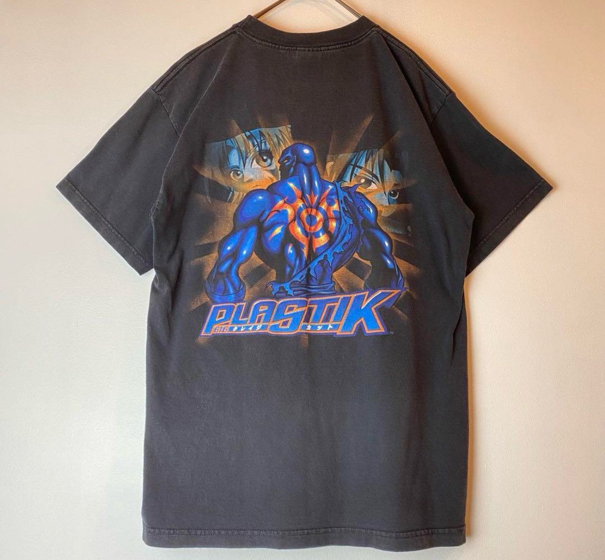 Ms207 古着 90s PLASTIK クレイジーカット Tシャツ アニメ