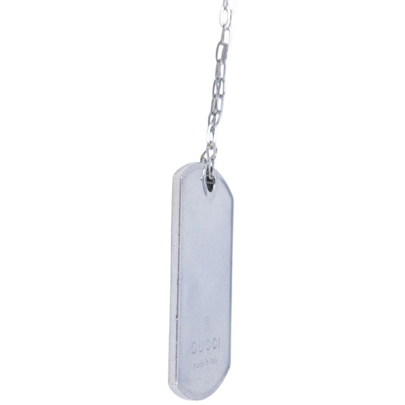 Gucci Vintage 2000s Gucci Embossed Dog Tag Necklace Size ONE SIZE - 4 Thumbnail