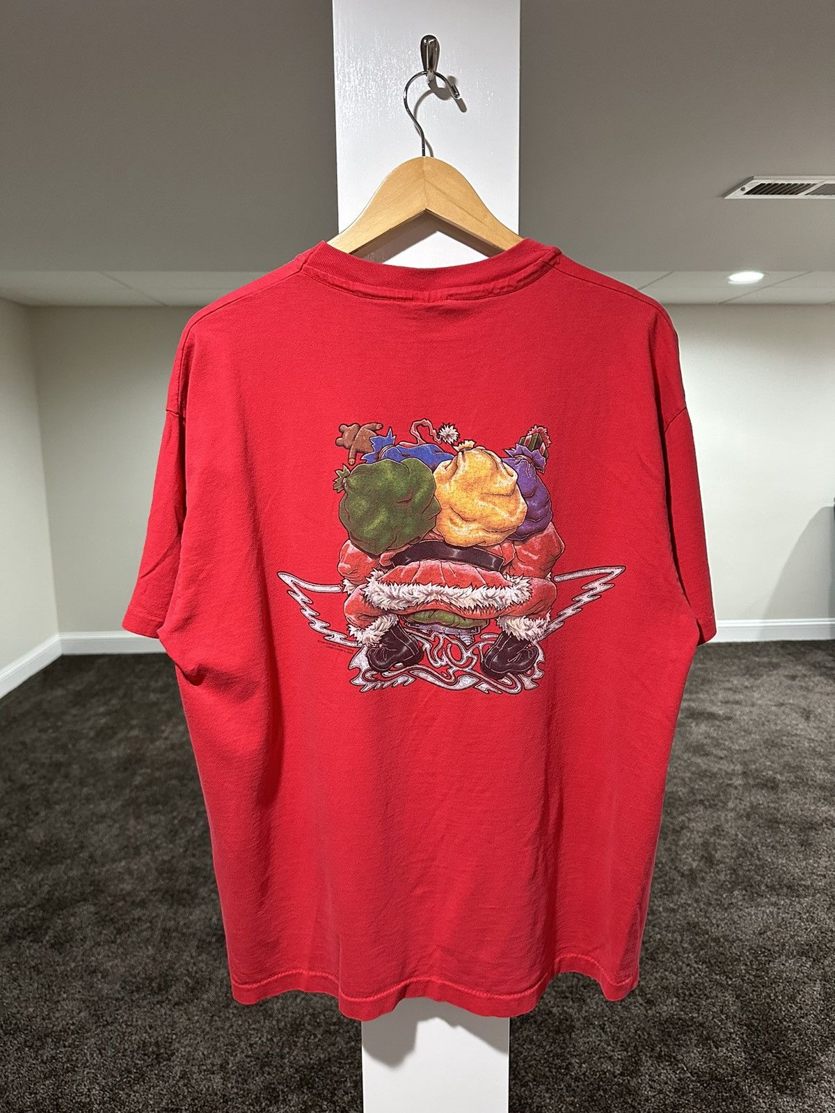 Aerosmith Vintage Aerosmith 1994 Red Cartoon Christmas Biker T-Shirt Size US XL / EU 56 / 4 - 2 Thumbnail