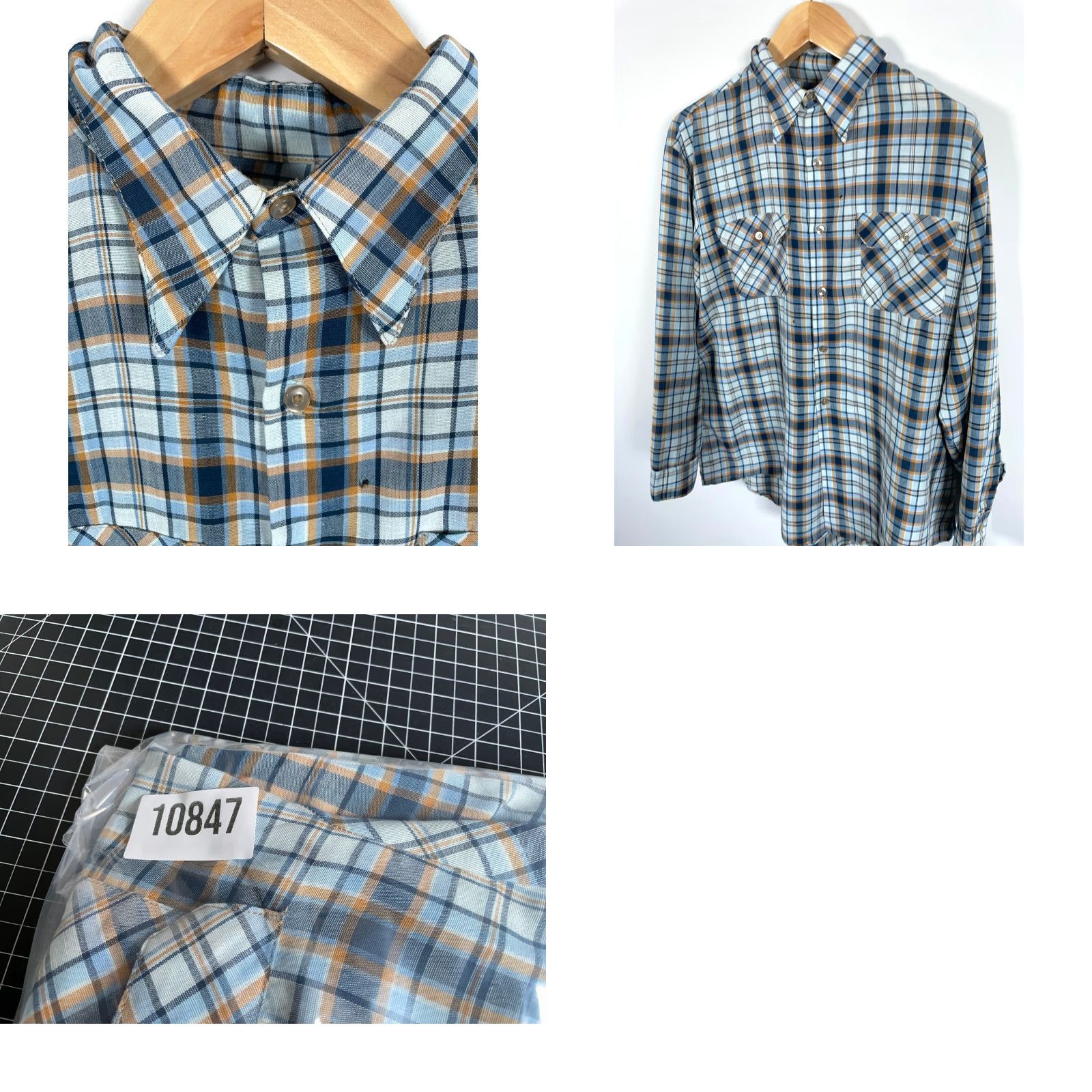 Vintage VINTAGE Big Mac Shirt Plaid Flannel Lightweight 70s 80s Grunge XL Mens Blue Yellow Cotton Polyester Blend Button-Up Size US XL / EU 56 / 4 - 10 Thumbnail