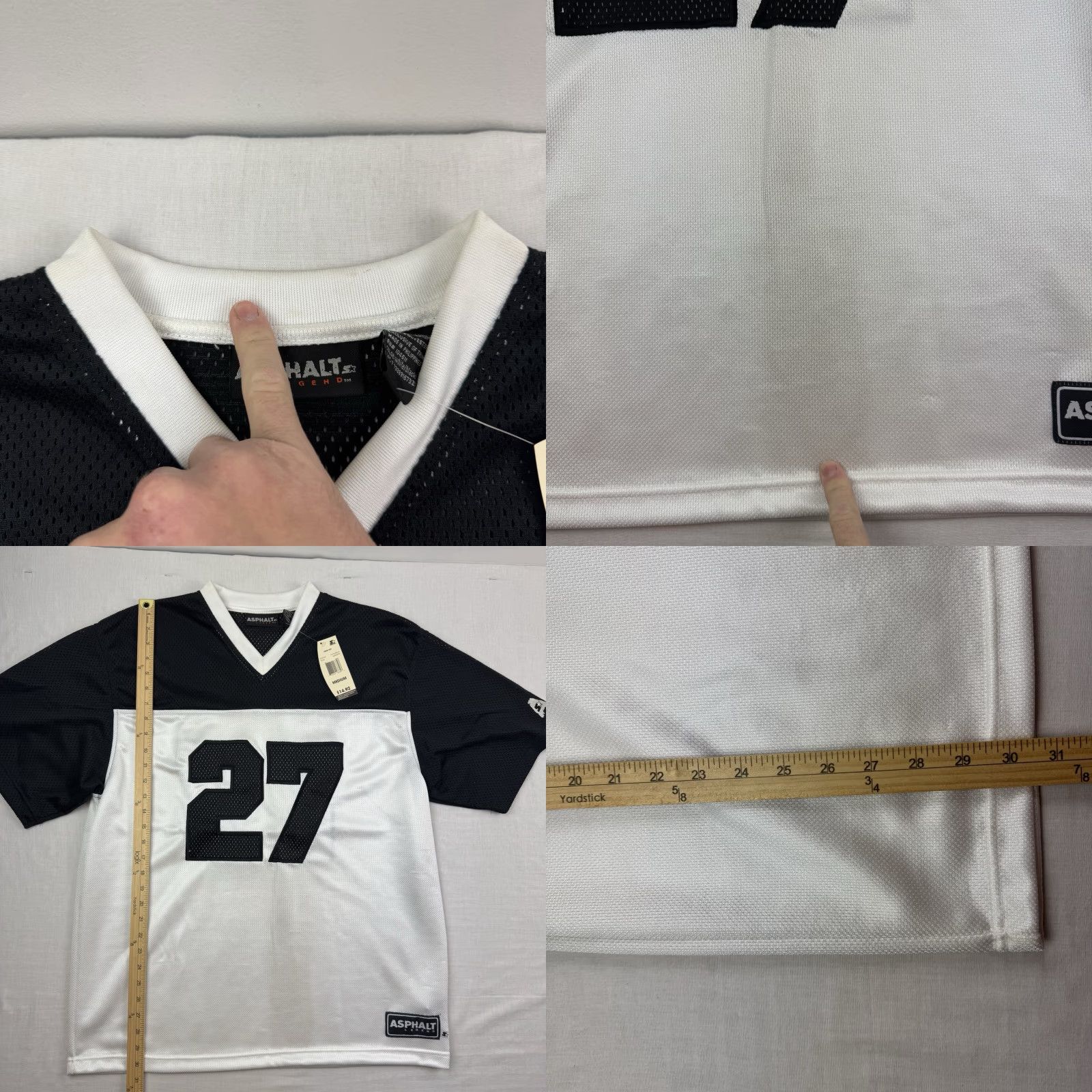 Starter VINTAGE Starter Jersey Adult Medium White Velour Hipster 90s Y2K NWT Flaws Men Size US M / EU 48-50 / 2 - 8 Thumbnail