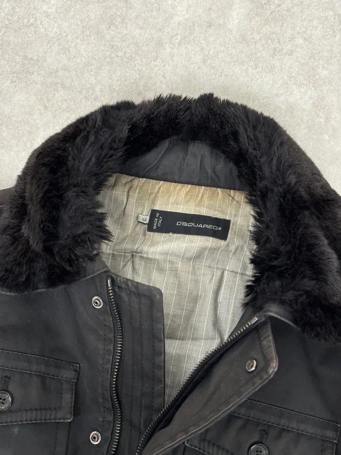 Dsquared2 AW2009 Dsquared2 Black Fur Collar Denim Bomber Jacket Size US M / EU 48-50 / 2 - 8 Thumbnail