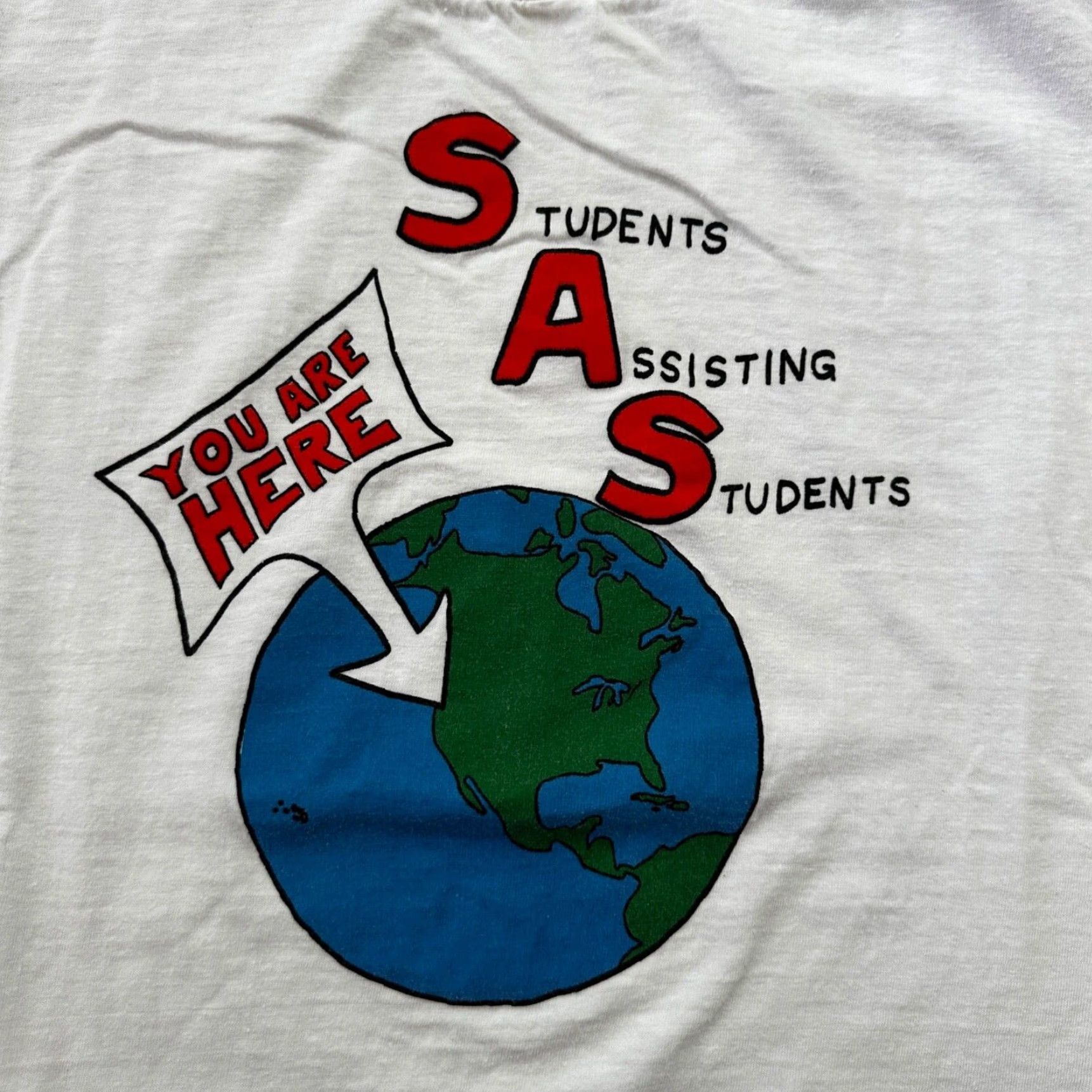 Vintage VINTAGE T-Shirt Men Earth SAS Fun VTG NASA Planet Solar System Crew Neck Short Sleeve White M Graphic Print 70s 80s 90s Vintage Boys Mens Girls Womens Size US M / EU 48-50 / 2 - 2 Thumbnail