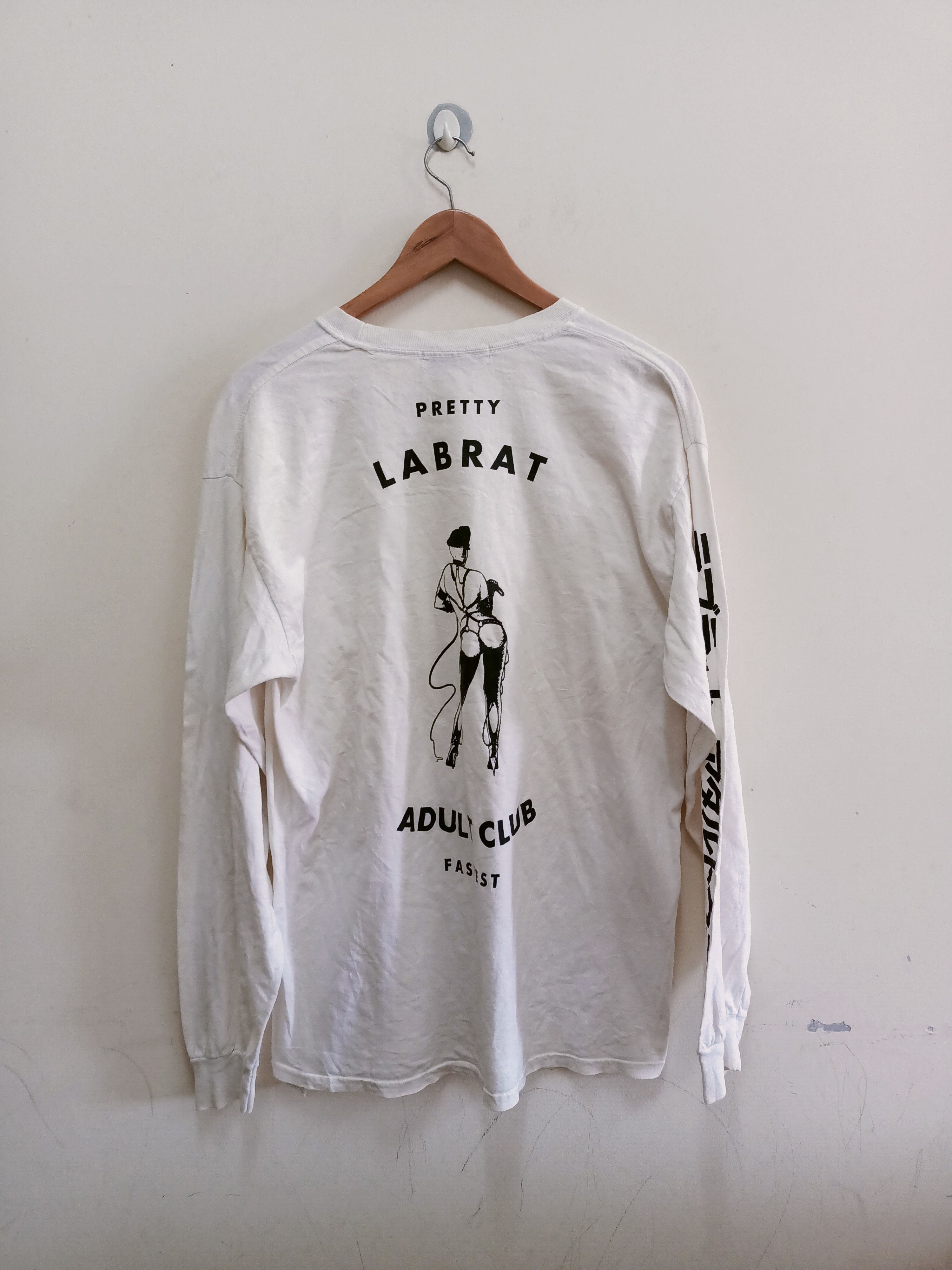 image of Labrat Tokyo Pretty Labrat Adult Club Fastest Longsleeve in White, Men's (Size Large)