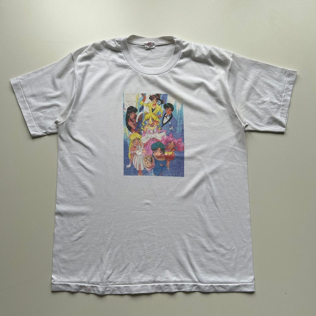 Pre-owned Vintage 90's Sailor Moon Anime Cartoon Graphic T-shirt In White