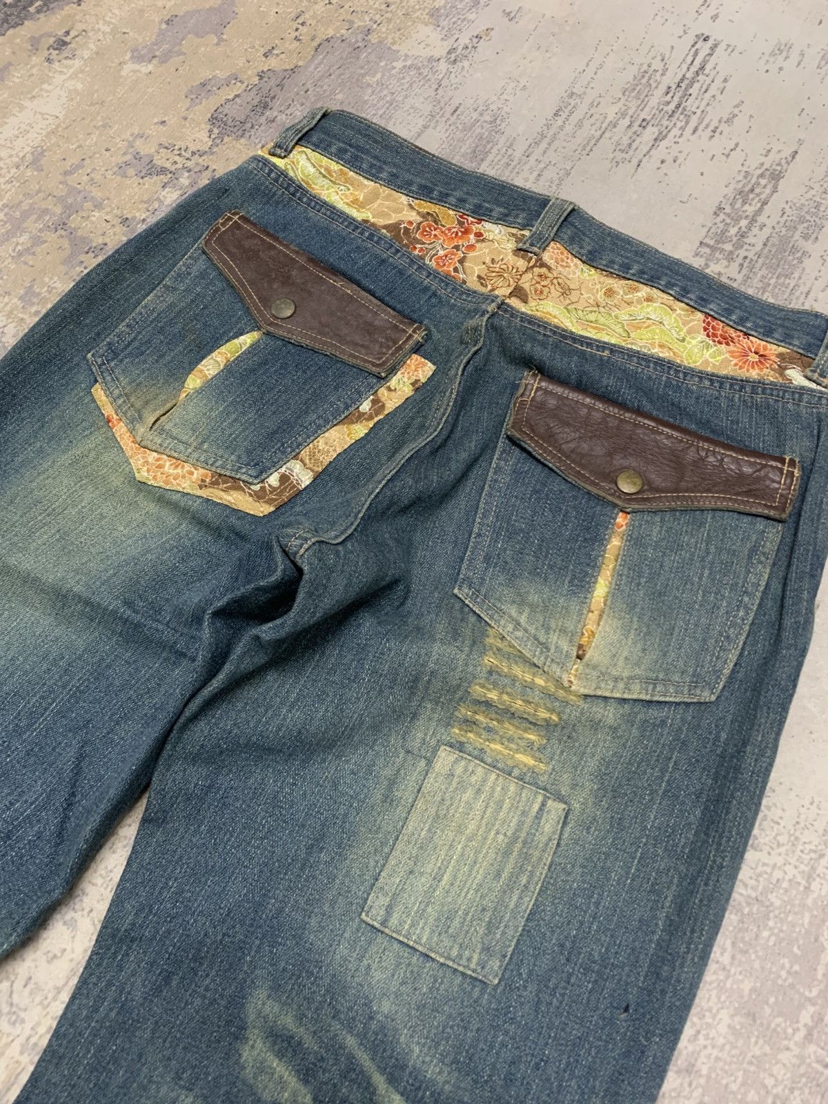 Japanese Brand Archive Japanese Sukajan Gumu Distressed Patchwork Jeans 32 Size US 32 / EU 48 - 11 Thumbnail