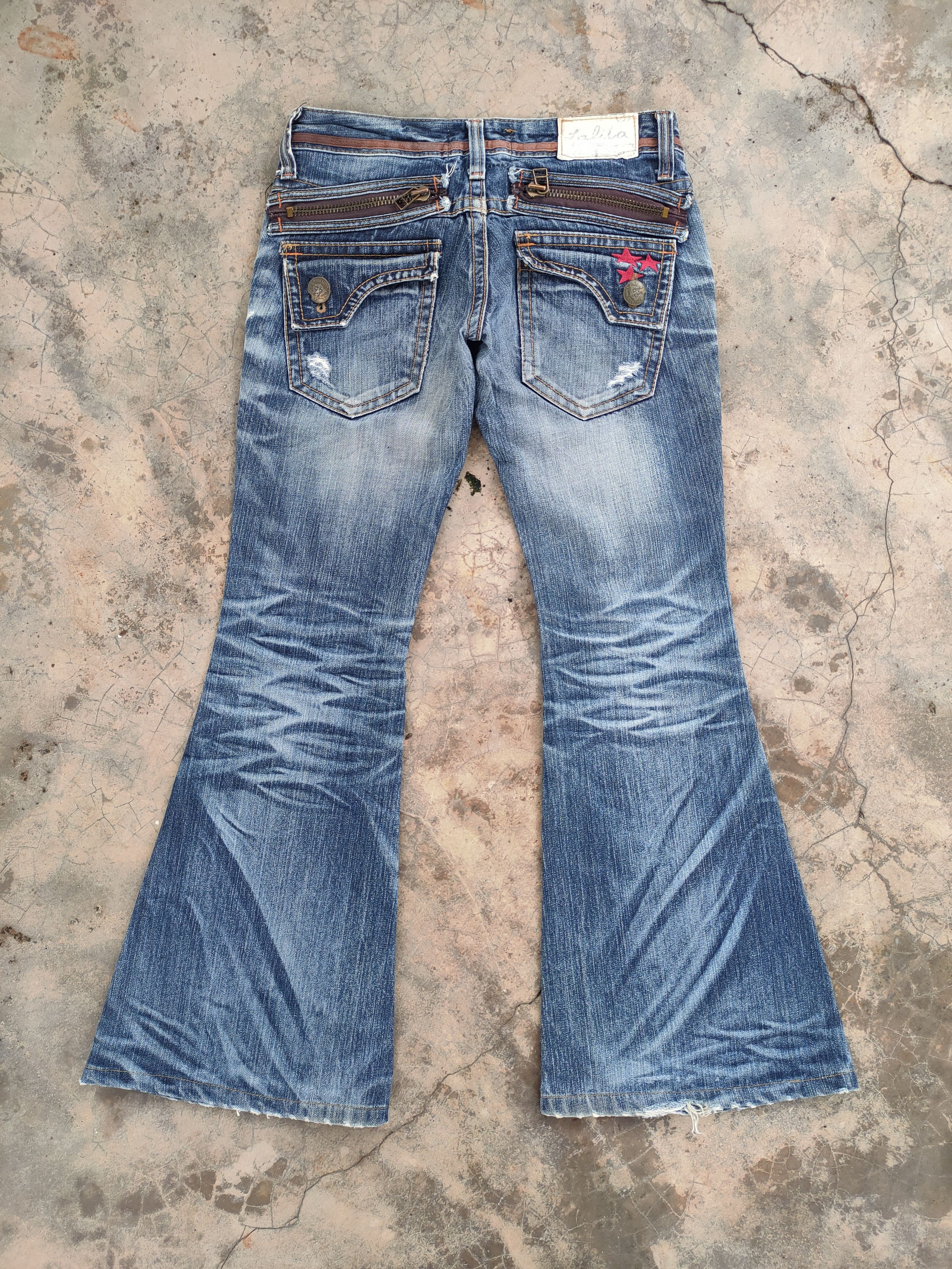 Vision Streetwear W29 VTG flare Lolita faded denim jeans pants Size US 29 - 1 Thumbnail
