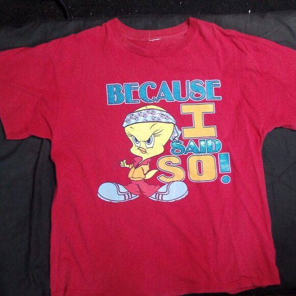 Vintage × Warner Bros Vintage 90s Tweety Bird Because I Said So T-Shirt Size US L / EU 52-54 / 3 - 2 Thumbnail