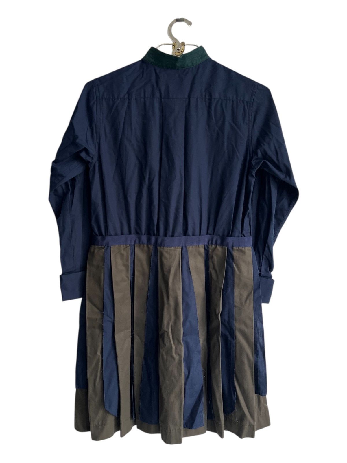 Sacai PROTOTYPE FW21 Sacai Pleated Docking Bib Hybrid Overshirt Size US M / EU 48-50 / 2 - 2 Thumbnail