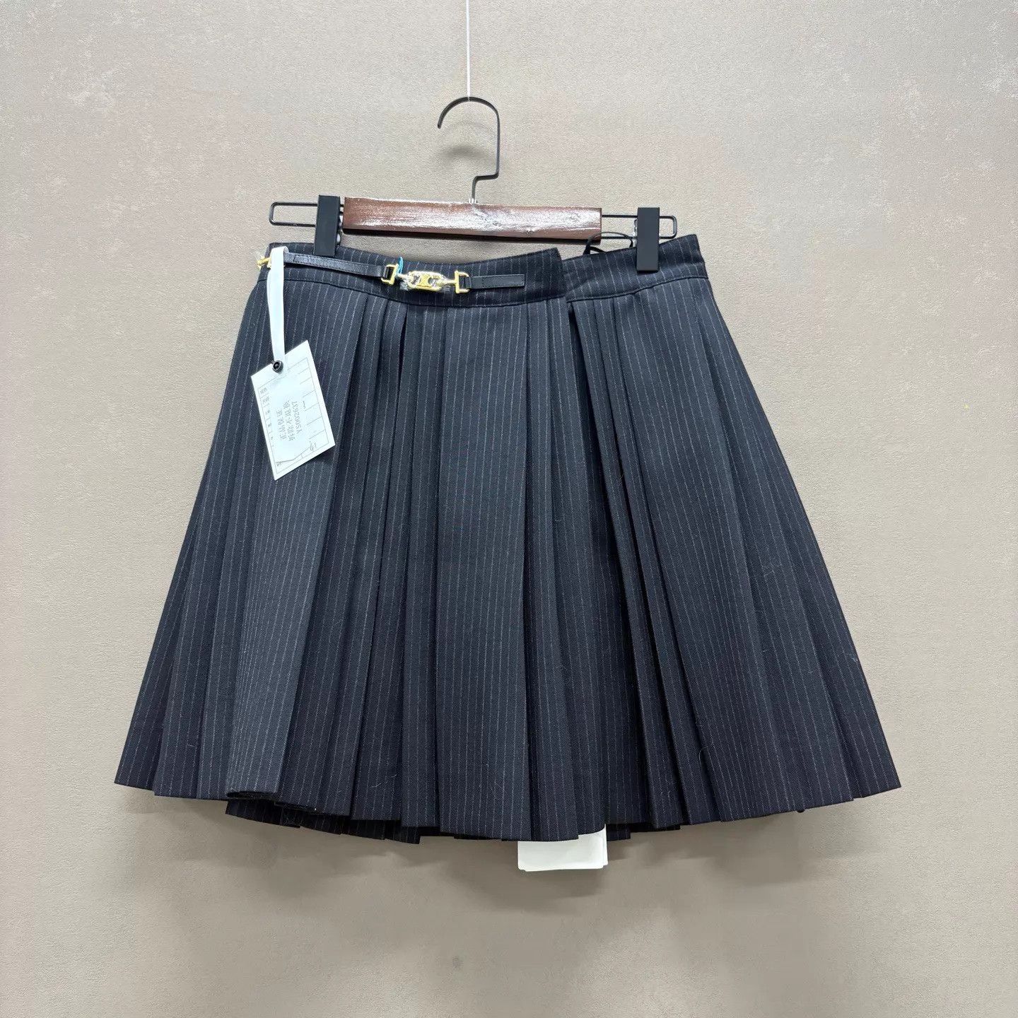 Celine Celine Women's Metal Triomphe Pleated Skirt New w/ Tags 34 Size 24" / US 00 / IT 34 - 1 Thumbnail
